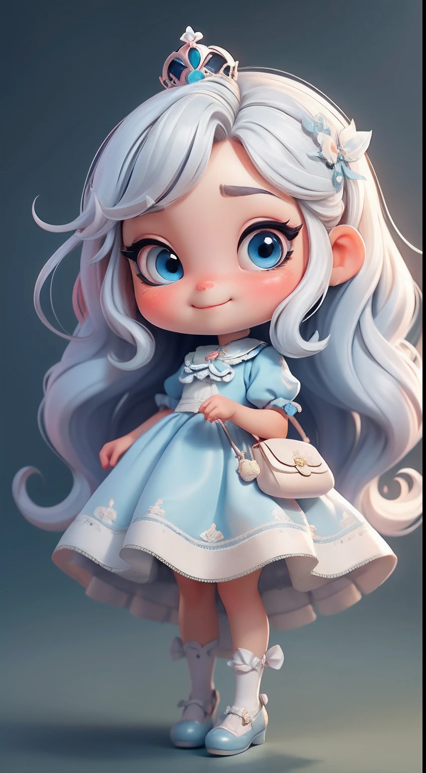 Create a loli chibi version of the Alice character in an 8K resolution.
Boneca Chibi Alice: She should look adorable and cute, Keeping the iconic elements of the original character. A Alice chibi deve ter um rosto redondo com olhos grandes e brilhantes, long eyelashes and rosy cheeks. Seus cabelos devem ser curtos e em tons vibrantes de loiro ou castanho claro.
Vestido encantador: Vista a Alice chibi com um vestido fofo e elegante em tons de azul ou branco. O vestido pode ter babados, lace and details that refer to the theme of Wonderland. Add loops or ribbons to add a touch of delicacy.
Avental e Arco: Acrescente um avental branco sobre o vestido da Alice chibi, tied at the waist with a delicate bow. O avental pode ter pequenos detalhes como bolsos ou bordados sutis.
Meias e Sapatos Fofos: Complete o visual da Alice chibi com meias listradas em azul e branco ou com detalhes divertidos. On the feet, coloque sapatos fofos de boneca, com amarras ou fivelas.
magical accessories: Add lovely accessories to Alice chibi, like a bow in the hair or a tiara with Wonderland-themed details. You can also include a pocket watch or a cup of tea in your hands.
Certifique-se de adicionar sombras, texturas e detalhes nos cabelos, Alice chibi's clothes and accessories to make her even more adorable and charming. Give him a curious expression and a sweet smile on his face, capturing the essence of the character in a delicate and charming way.