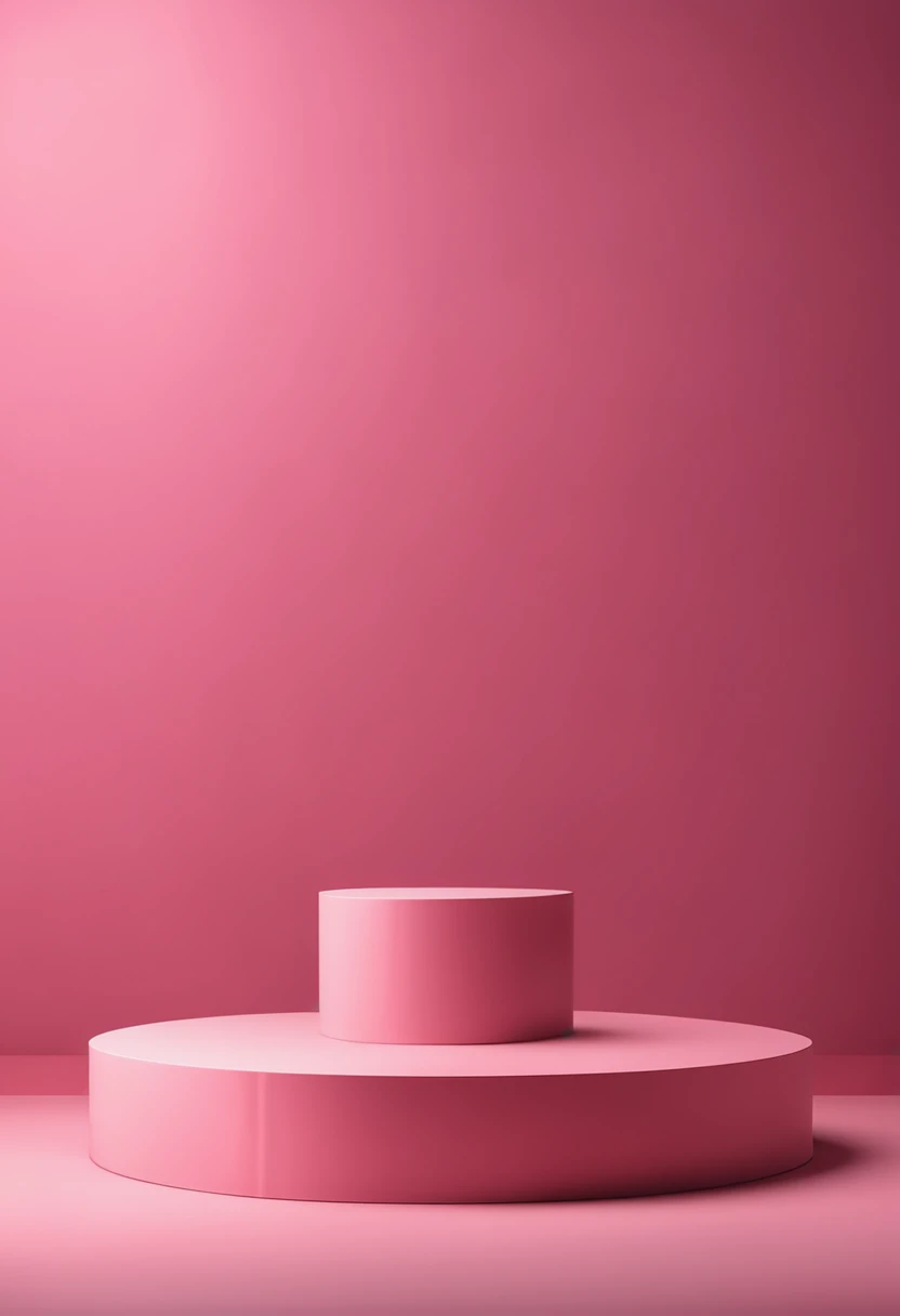 3D display podium pink background. Luxury silk cloth in motion. Glamour minimal gold pedestal for beauty, cosmetic product presentation. Feminine copy space, brown template, studio 3d render