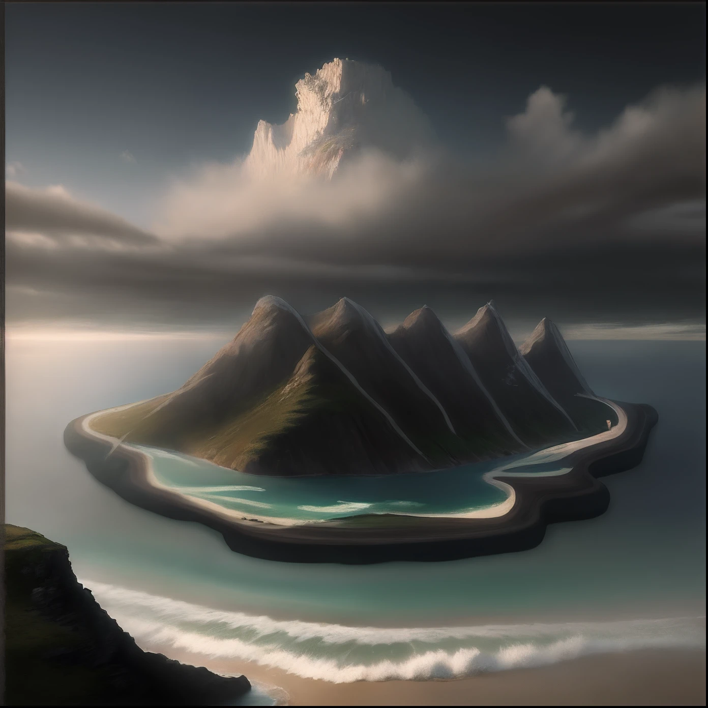 8K, masterpiece, RAW, realistic, island, sea