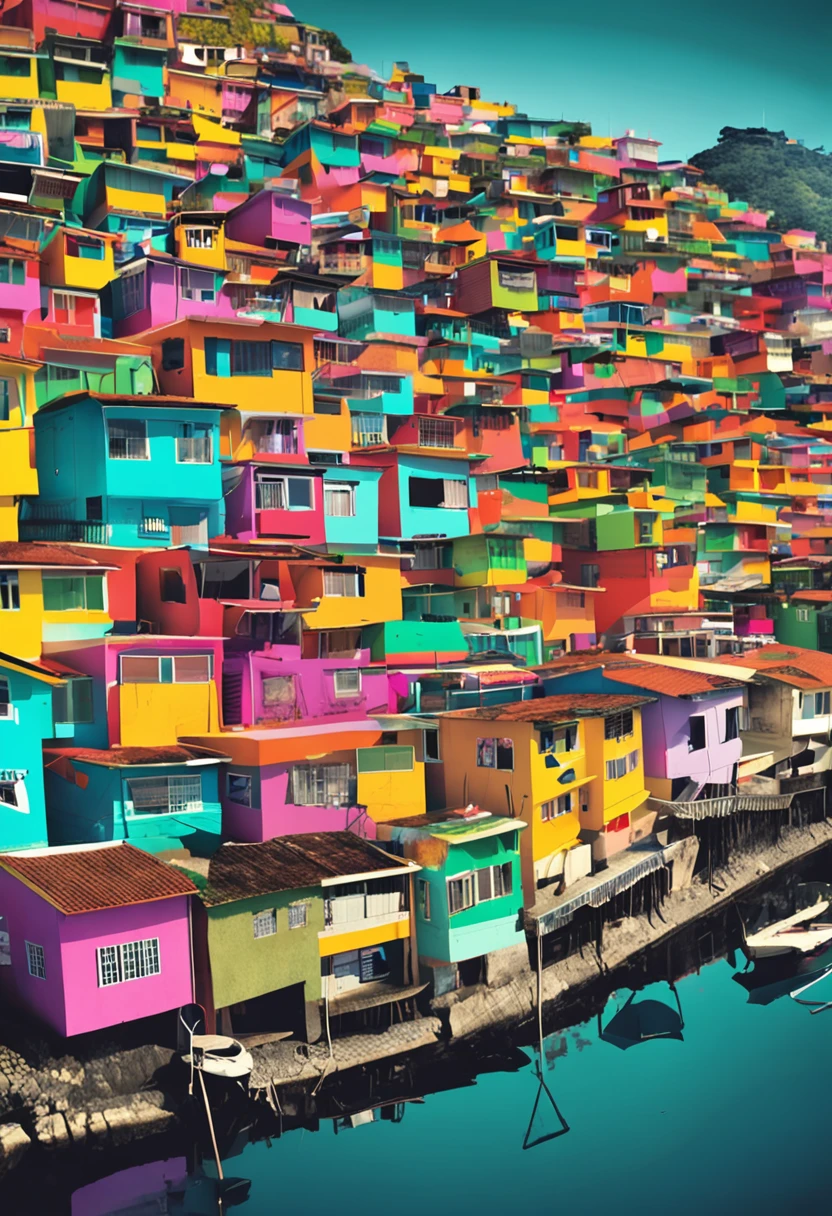CIDADE RIO DE JANEIRO, FAVELAS,BARRCOS, FEITOS DE MADEIRA, COLORIDOS ultra HD
