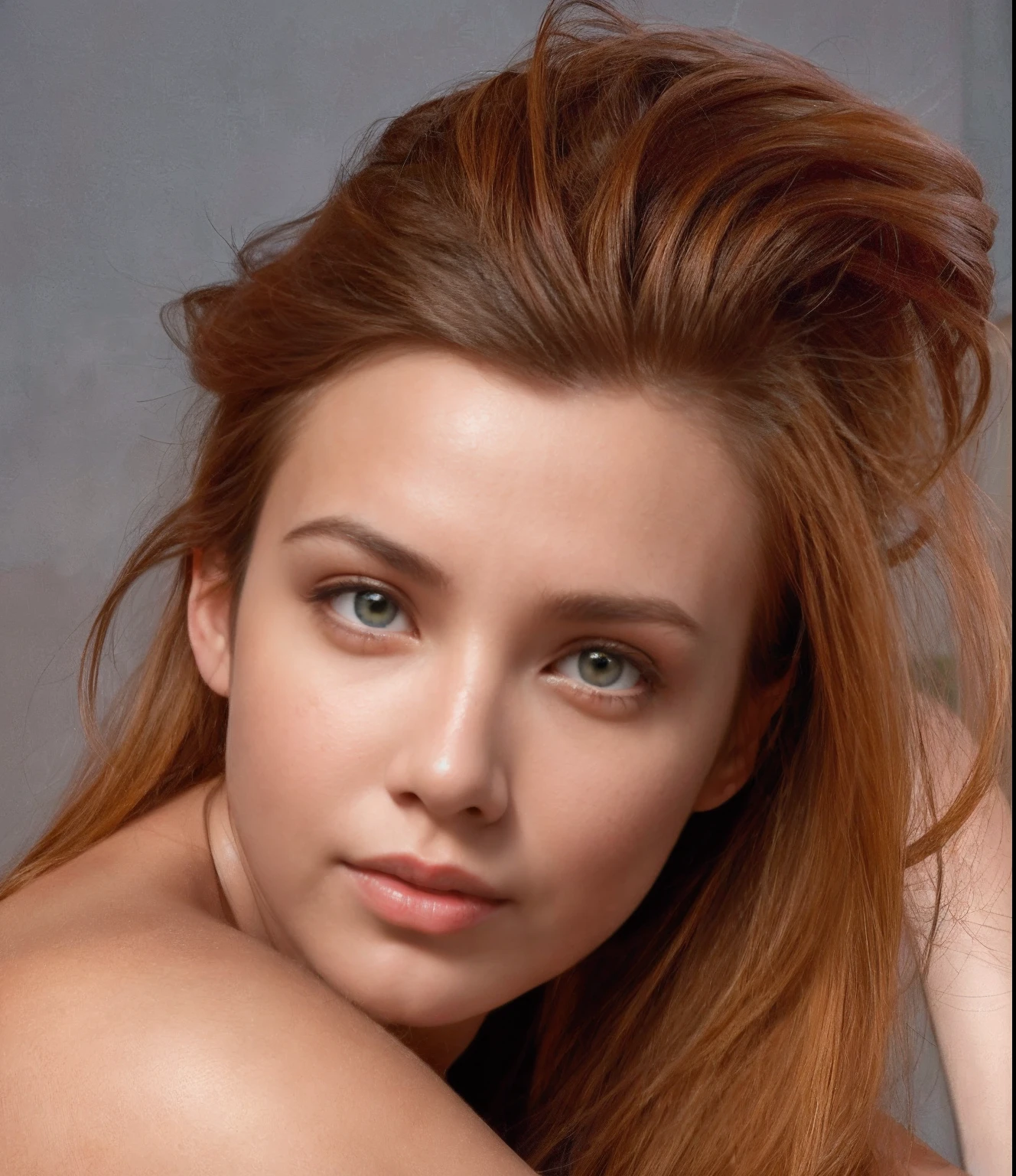 (masterpiece, best quality), beautiful woman, detailed sleeveless turtleneck top, pants, necklace, wavy hair, perfect face, beautiful face, alluring, big gorgeous eyes, open mouth, happy, perfect slim fit body, (outdoor), city streets, new york, bright colors