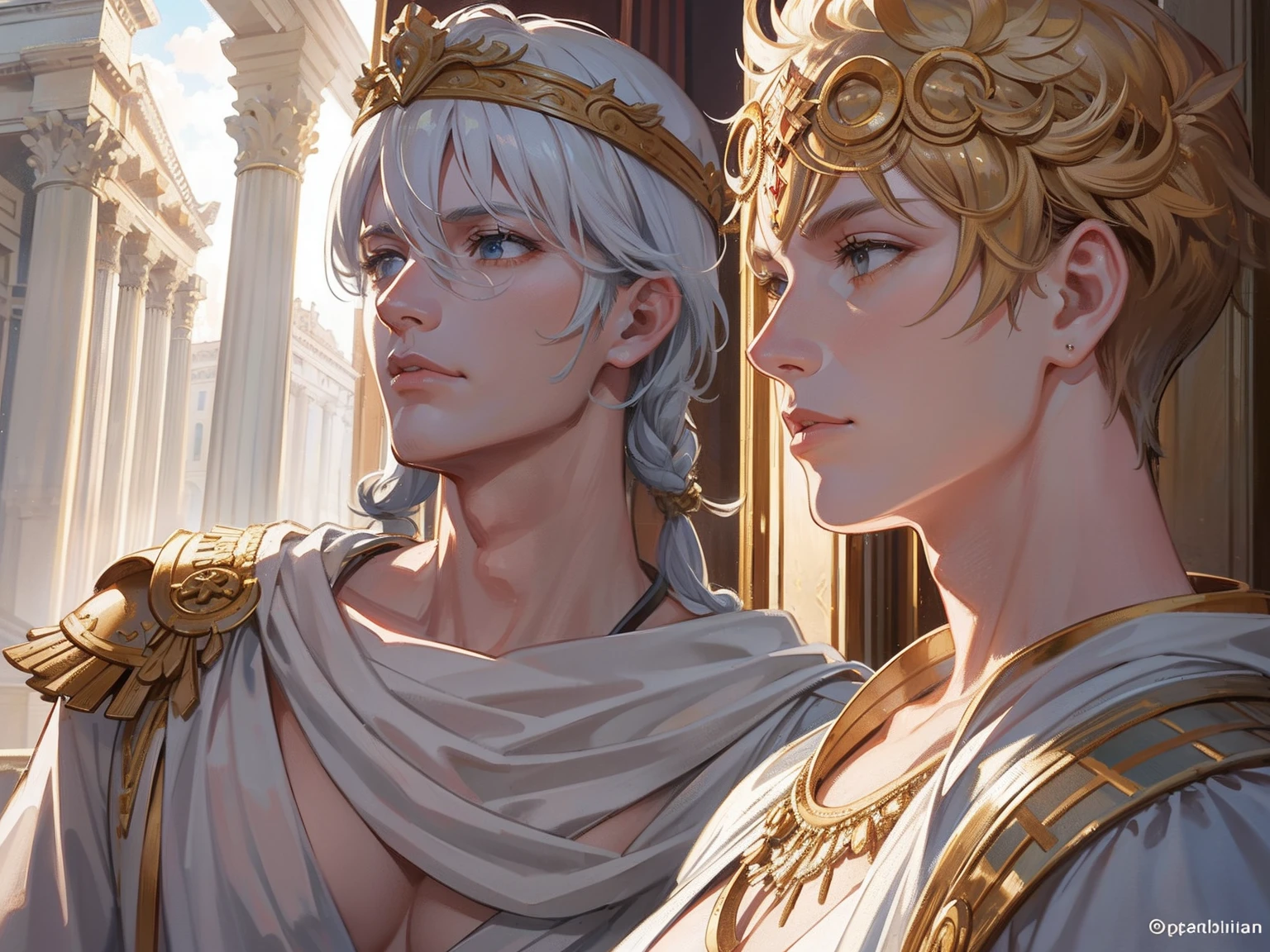 Caesar promoted the cult of Jupiter Capitolinus, The main god of the Roman pantheon. He rebuilt and enlarged the Temple of Capitoline Jupiter on the hill hyper realistic super detailed details Super quality of the Capitoline in Rome, making it one of the most magnificent and imposing temples in the city.