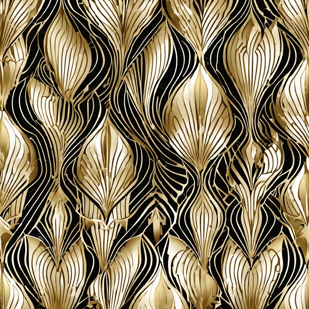 a close up of a wallpaper with a gold and white pattern, art deco pattern, art deco background, art deco patterns, art deco intricate ripples, dark