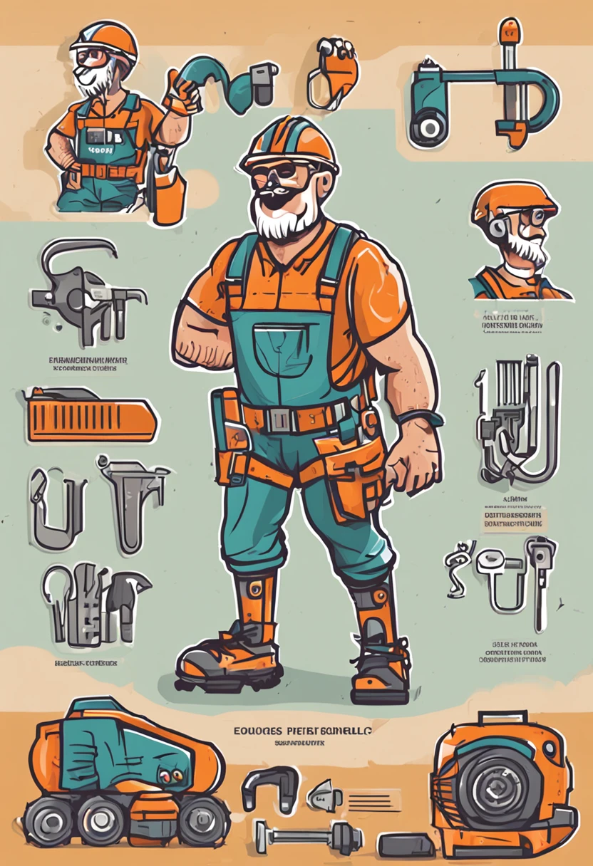 Create a professional and friendly logo for the workshop "Eletro-Rec":
friendly character, technician dress with tool belt.
Em frente a uma bancada organizada.
Sorrindo e segurando uma ferramenta (ex: chave de fenda).
Nome "Eletro-Rec" in modern and legible font.
Paleta de cores equilibrada, incluindo tons de azul e quentes.
Subtle background with electrical scheme pattern.
Size variations: detalhada, simplified and monochrome.
Permitir feedback para ajustes.