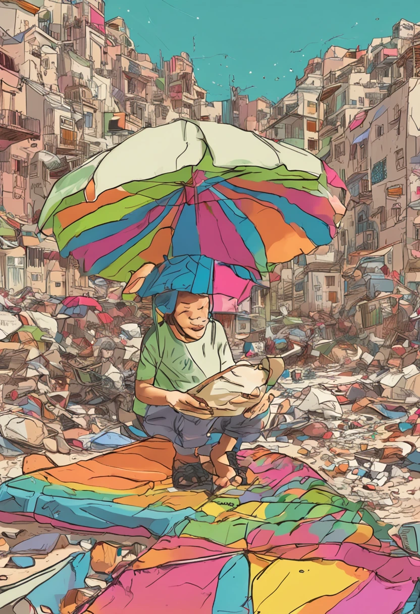 um segurando uma paleta de cores e pincel