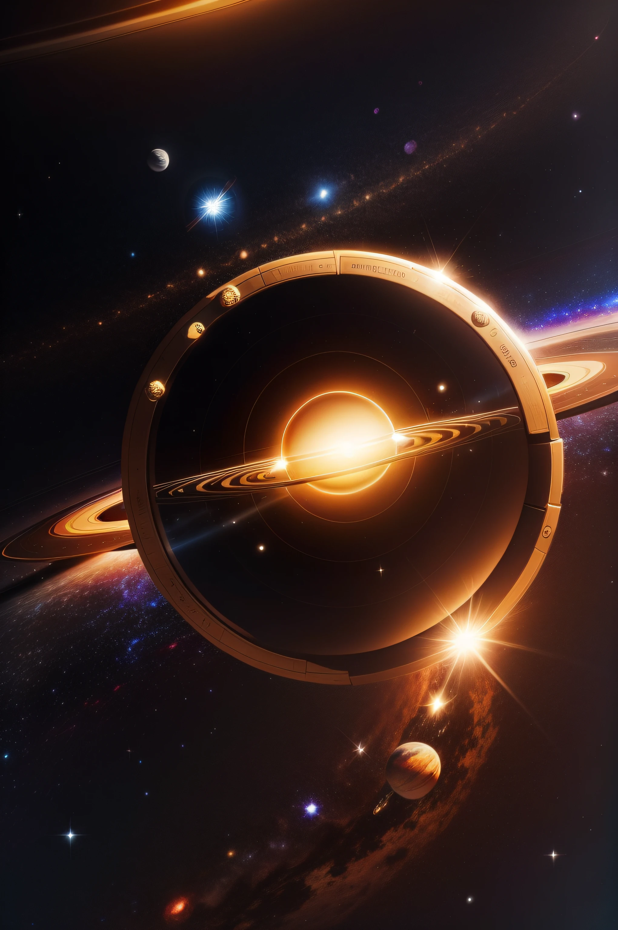 solar system,Saturn ring,deep space background,Starcloud,Brighter