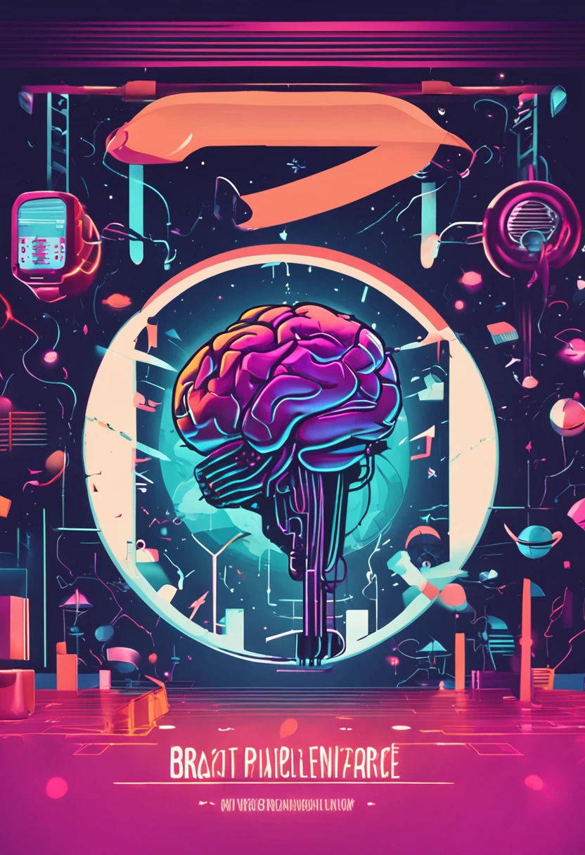 Create a professional and friendly logo:
Brain that refers to educational transformation and the enhancement of intelligence through learning. A vintage and playful design of a brain in space, rendered in Unreal Engine 5 with vivid colors and cinematic color grading in a factory.
