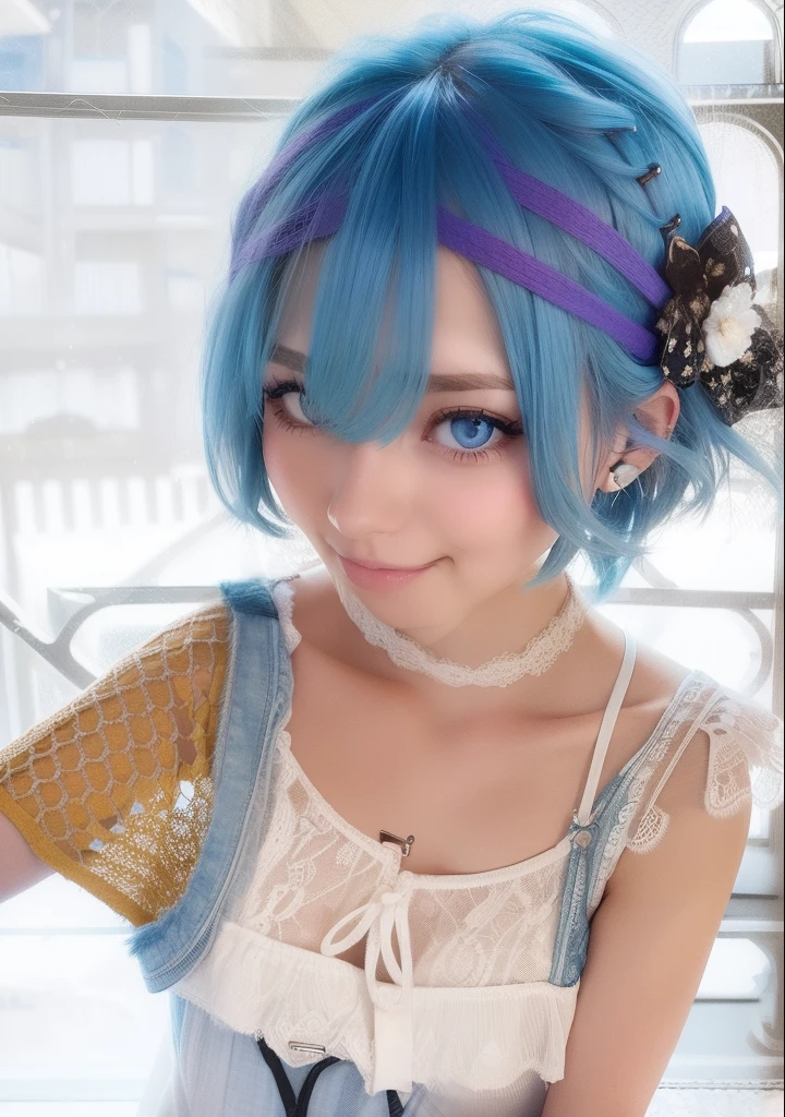 1girl blue eyes short hair