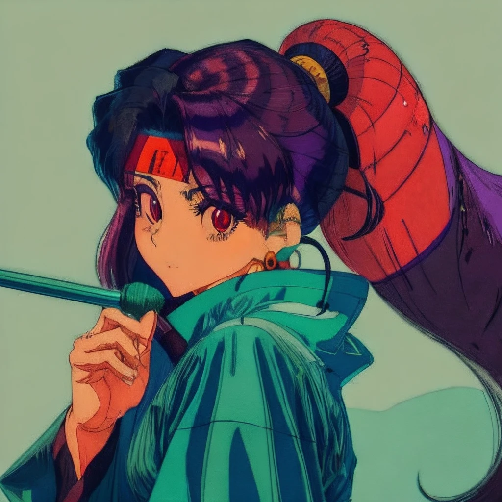 Botan yu yu Hakusho , Arte Pop, fundo turbulento,retro,Anos 90,80s, Minimalismo --niji 5