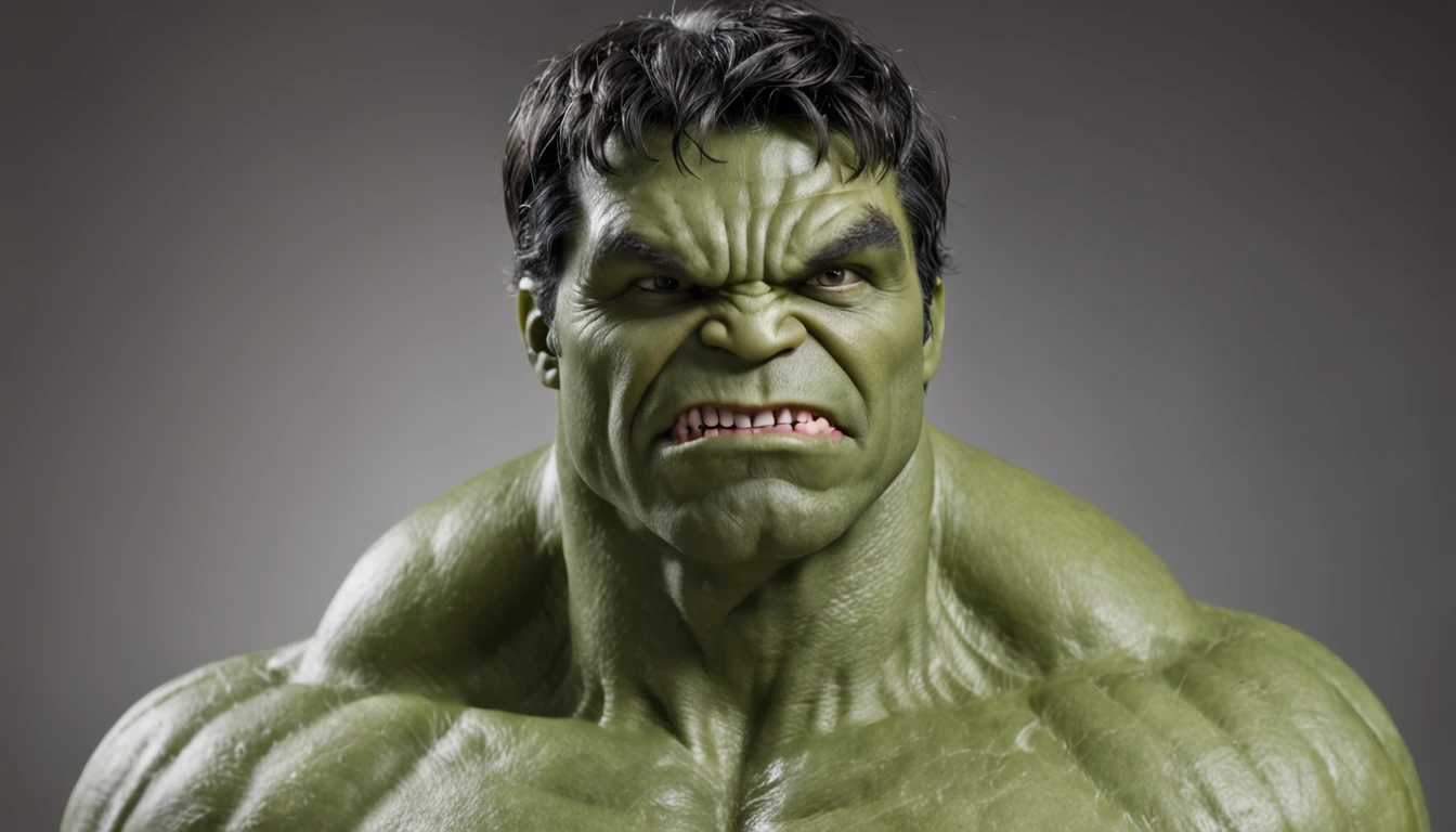 Garoto Hulk, menino com pele totalmente verde, son of the Incredible Hulk and Wonder Woman. Hulk family poses for photo.