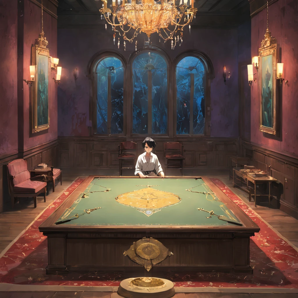 Small town, Villa Verde, renowned art museum, precious masterpieces, world, diamond necklace, rare, valuable, "Moonshine" necklace, mysteriously disappeared, exhibition room, authorities, perplexed, young amateur detectives, drawing, -- 16:9