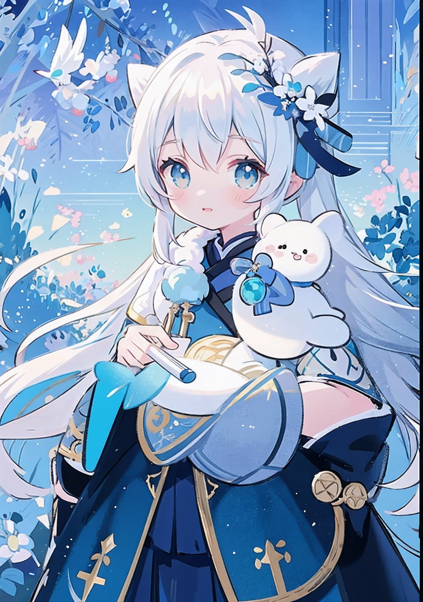 anime girl with white hair and blue dress with wings, white cyan, keqing from genshin impact, genshin, from arknights, detailed key anime art, anime goddess, ayaka genshin impact, detailed anime art, high detailed official artwork, detailed digital anime art, trending on artstation pixiv, official artwork, detailed anime artwork