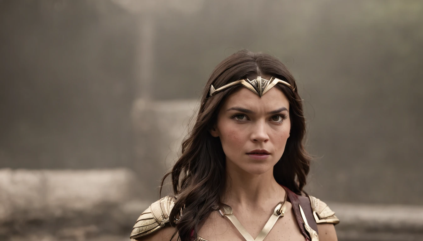 (master part, best quality) son of the Incredible Hulk and Wonder Woman, Amazing and detailed style, poderoso como o Hulk, belo como a Mulher Maravilha, Epic environment, cores vibrantes, Superhero in action, epic battle scene