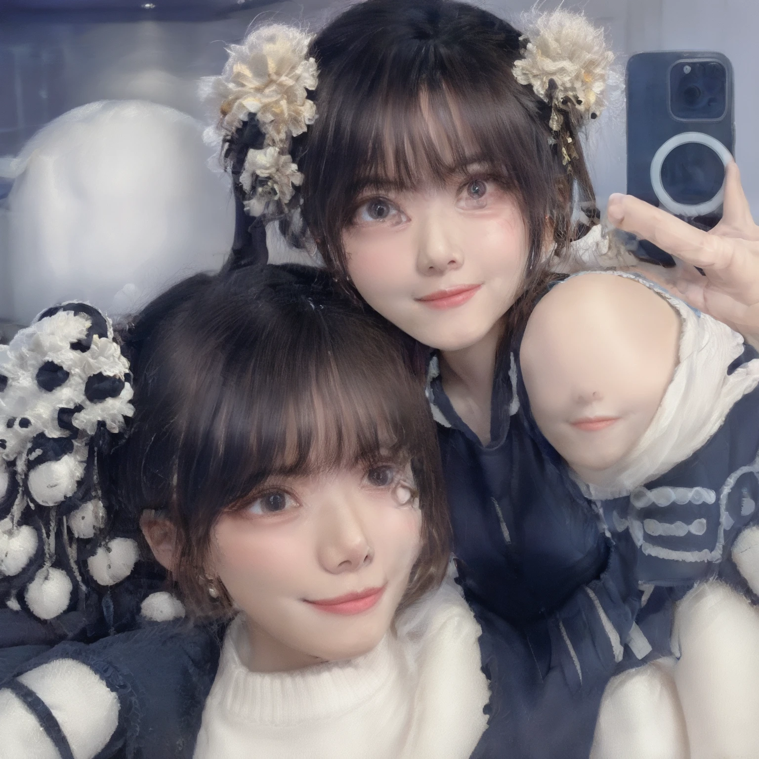 Junior,Bigchest,with long coiled hair,Gradient hair color,largeeyes,long eyelasher,tall nose bridge,Aqua dress 1.4,Slim abs:1.1,JK service,coffeehouse,ssmile,Playful