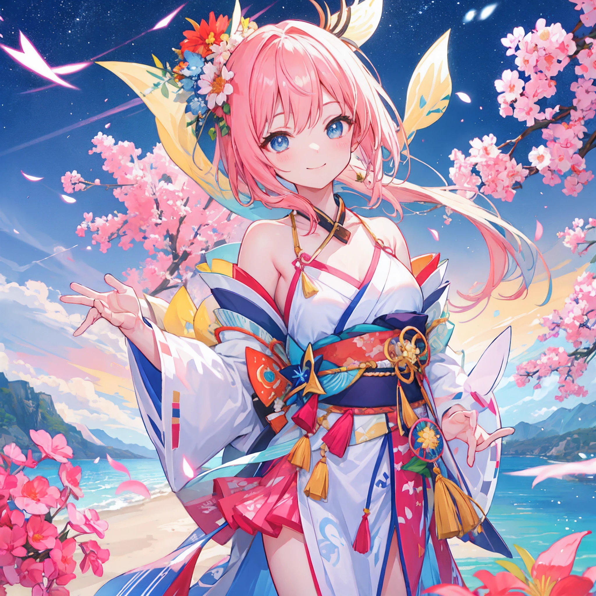 Summer Festivals、skyrocket、both sexes、starrysky、kimono、smil