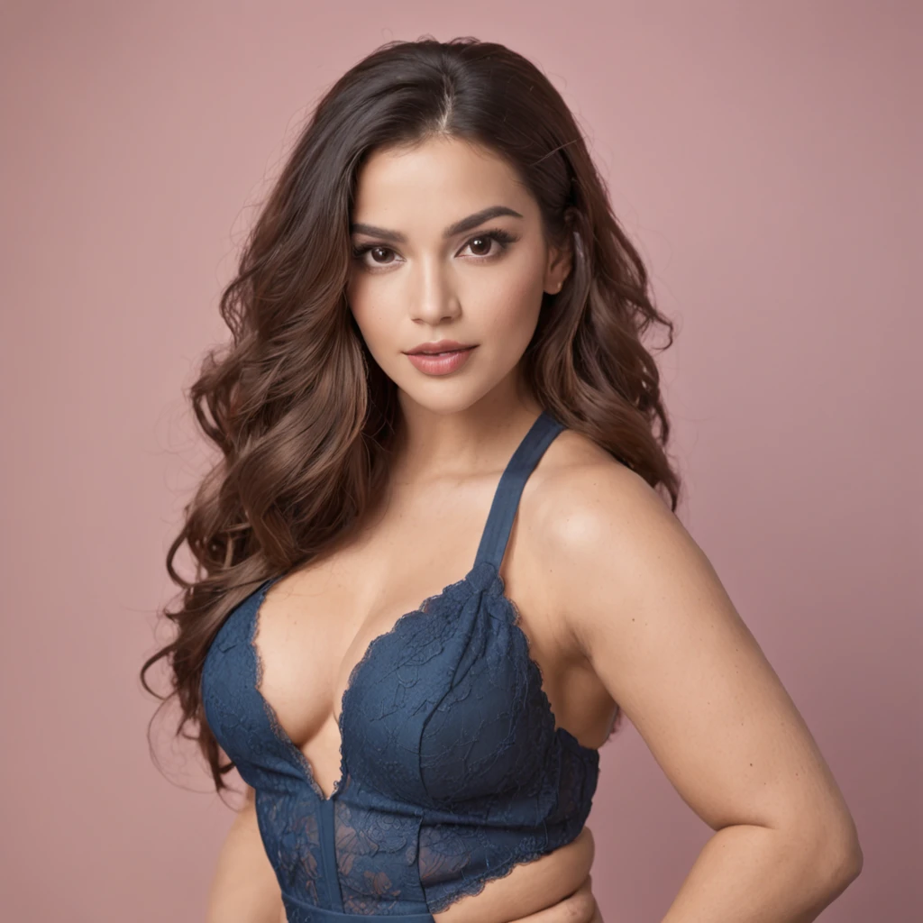 Mujer latina posando con grandes pechos y grandes pechos, Curvaceous Body, curvy model, cuerpo voluptuoso, Figura voluptuosa, cuerpo grueso, hermosas curvas, Forma suave y curva, Figura curva, maciza. Detallado, clear curvy details, Atractivas curvas femeninas, Cuerpo perfecto fotorrealista, voluptuoso y excitante, Figura curva de reloj de arena, con un vestido azul claro, grande, ASS