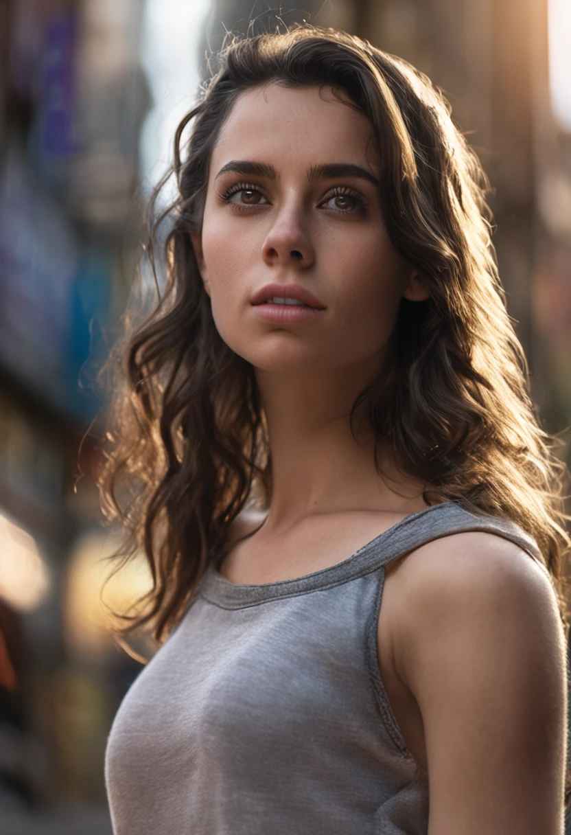 best qualityer, photograph of-realistic, 4K, Beautiful brunette girl, NSFW, brown eyes, Perfect and Beautiful Face, small boobs, with fair skin,: