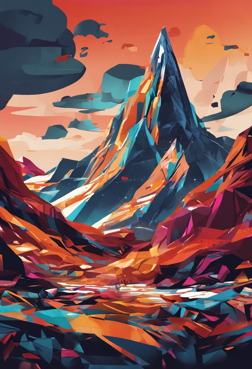 Generate a stunning digital artwork that depicts a towering mountain composed of a massive pile of oil bottles. Employ creative lighting to cast dramatic shadows and bring out the details of the bottles' shapes. Convey a sense of grandeur and scale in the composition while paying attention to the arrangement's realism and aesthetic appeal.