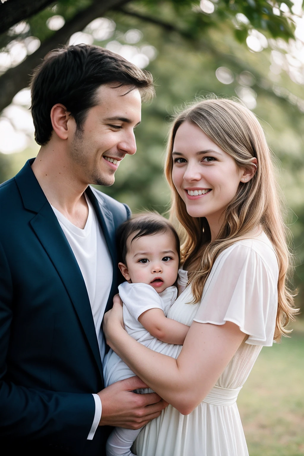 a woman holding a  and smiling with her husband, marido esposa e filho, portrait of family of three, Kailee Mandel, ( ( Emma Lindstrom ) ), family portrait, Happy family, Jenna Barton, foto de uma bela, family photography, Directed by: Carey Morris, Directed by: Winona Nelson, Family photo, Tyler Oeste, Millaise e Greg Rutkowski