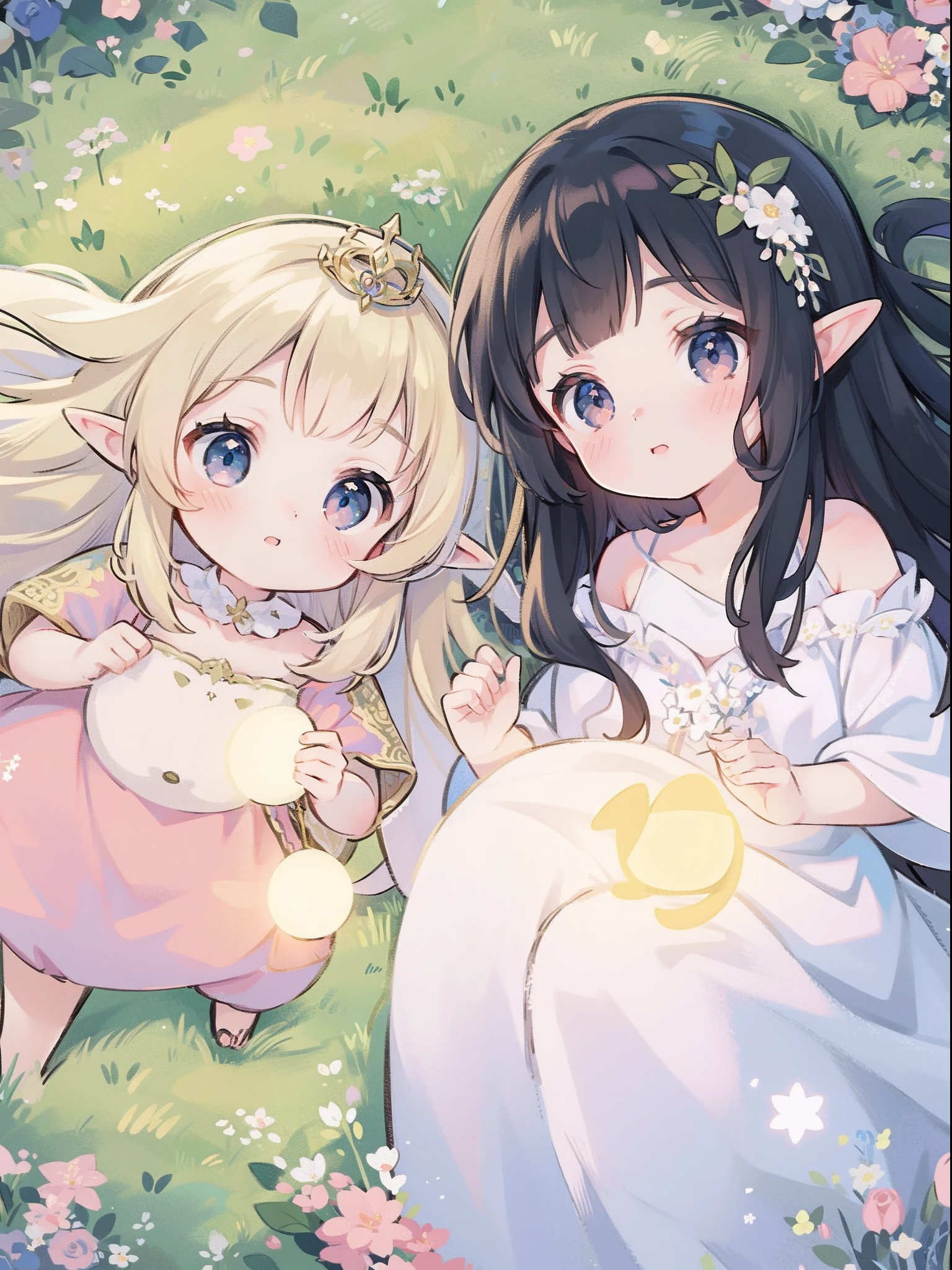 Outrageous resolution、masutepiece++,top-quality++,ultra-defined++, ultra-defined++,4K++,8K++,(Background Focus)++, Highly detailed, Viewer's Perspective、((grass field))++、((5Men Boys and Girls))++,((Boys and girls lying in a circle)), ((((Lying in the meadow))))++++,(((Casual attire)))+++,(((Casual attire)))++++,((angelicales))++, ((Diabolical))++, ((dwarves)) ++,((elvish))++,(Beastman) +,(I'm sleeping.)、(colourful hair), (Super shiny hair and skin), (Sunlight),((Beautiful)),Dynamism,A lively smile, Perfect eyes, Perfect hands, Perfect nose, Magic Battle Dark, Bright atmosphere, (wet effect) +, (light effect), (Cinematic Light) + , (Like a movie of light) +