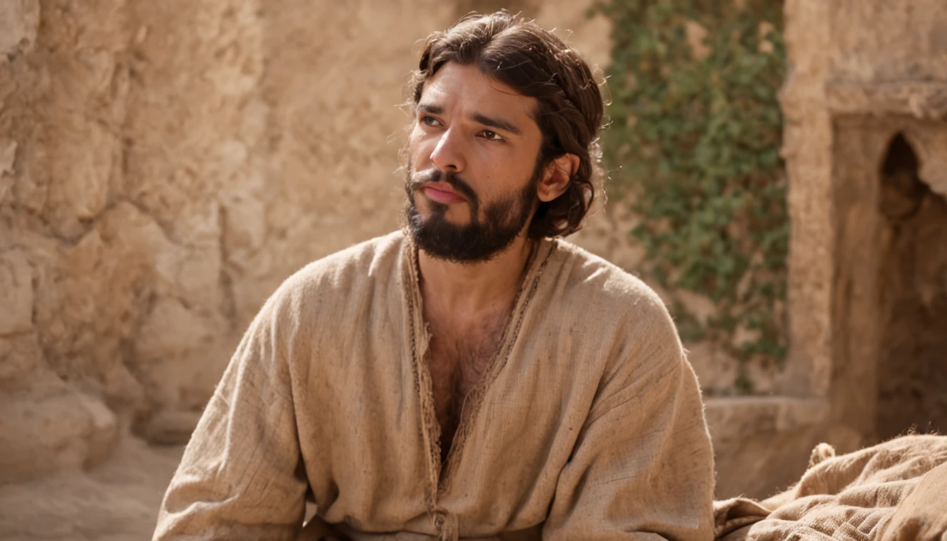 uma foto de (((homem ajoelhado em seu quarto com uma janela))), Bastidores: jerusalem, epic biblical depiction of Daniel in the lion's den, Senhor das Bestas, Deus olhando para mim, Directed by: Howard Lyon, Senhor da Selva , bible illustration, biblical image, Directed by: Leonardo Longo, Rei da selva, prophetic art