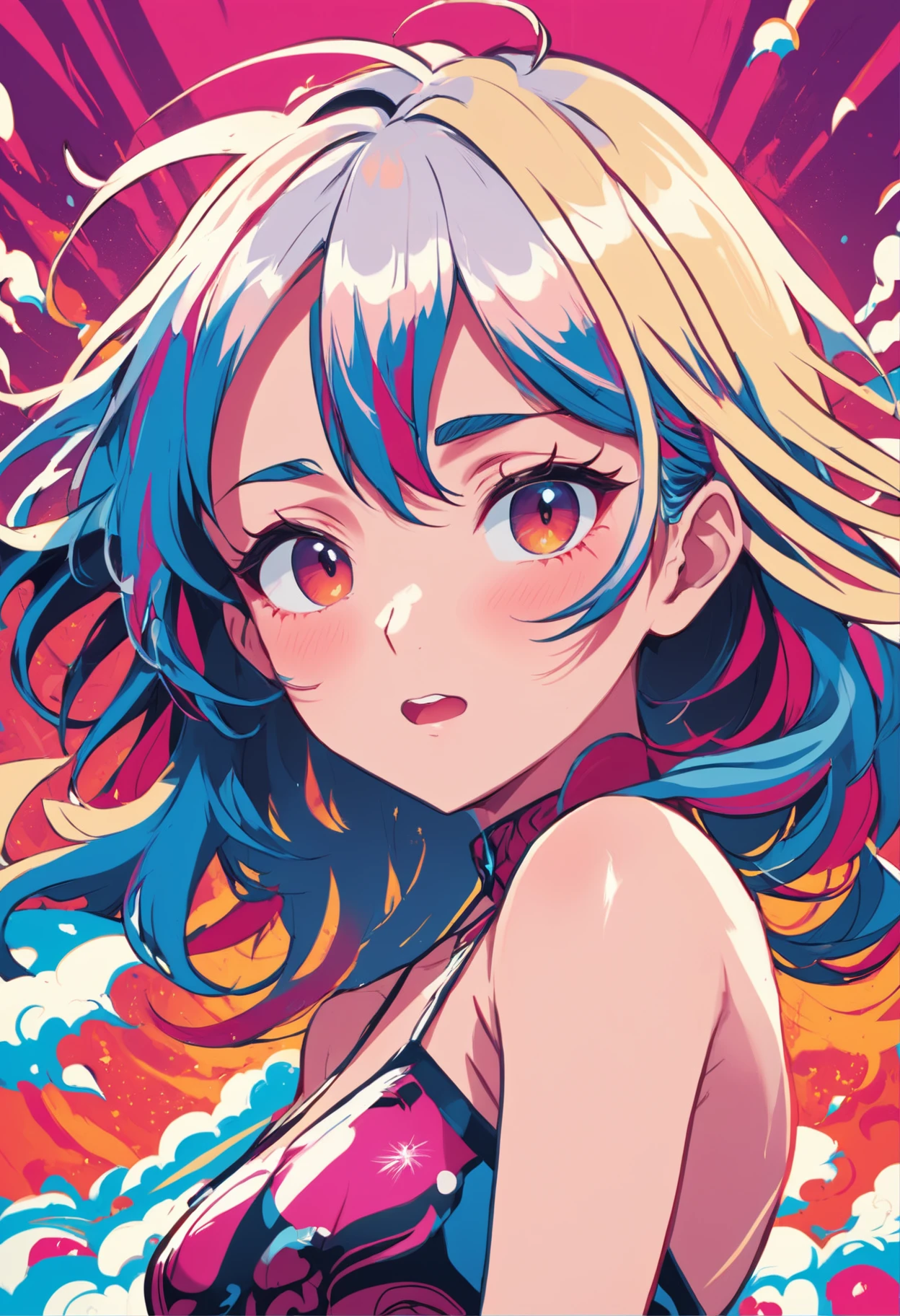 /imagine prompt:hot lady, Sticker, Cheerful, Bold Colors, Pop Art, Contour, Vector, White Background, Detailed