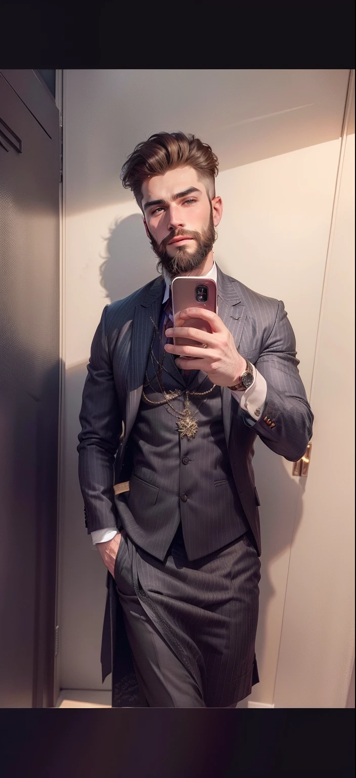Very Handsome, very realistic, same clothes, full beard