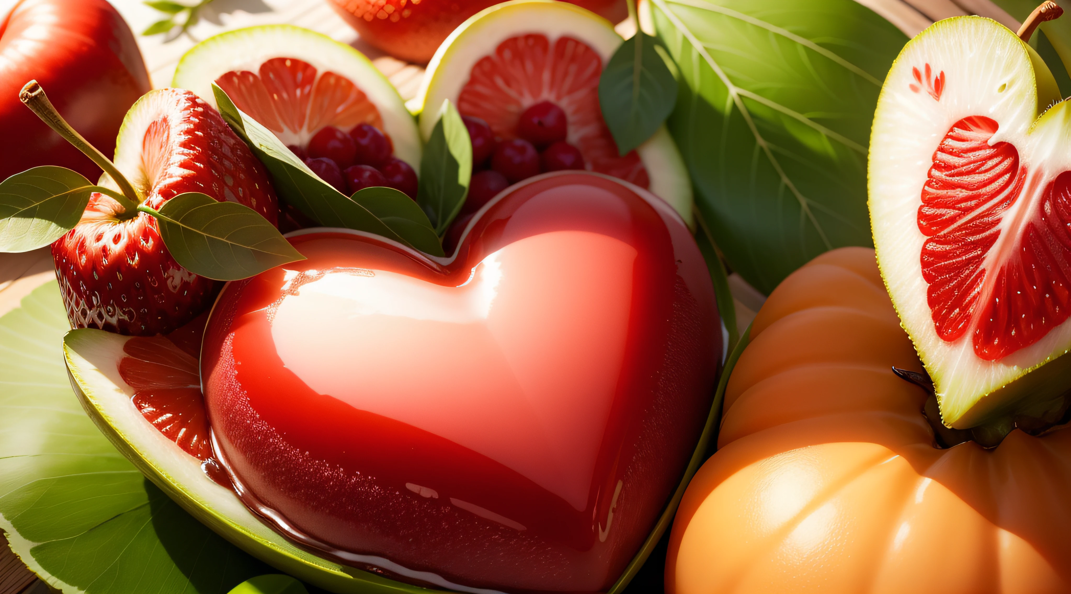 heart-shaped fruit varieties, 4k detalhado