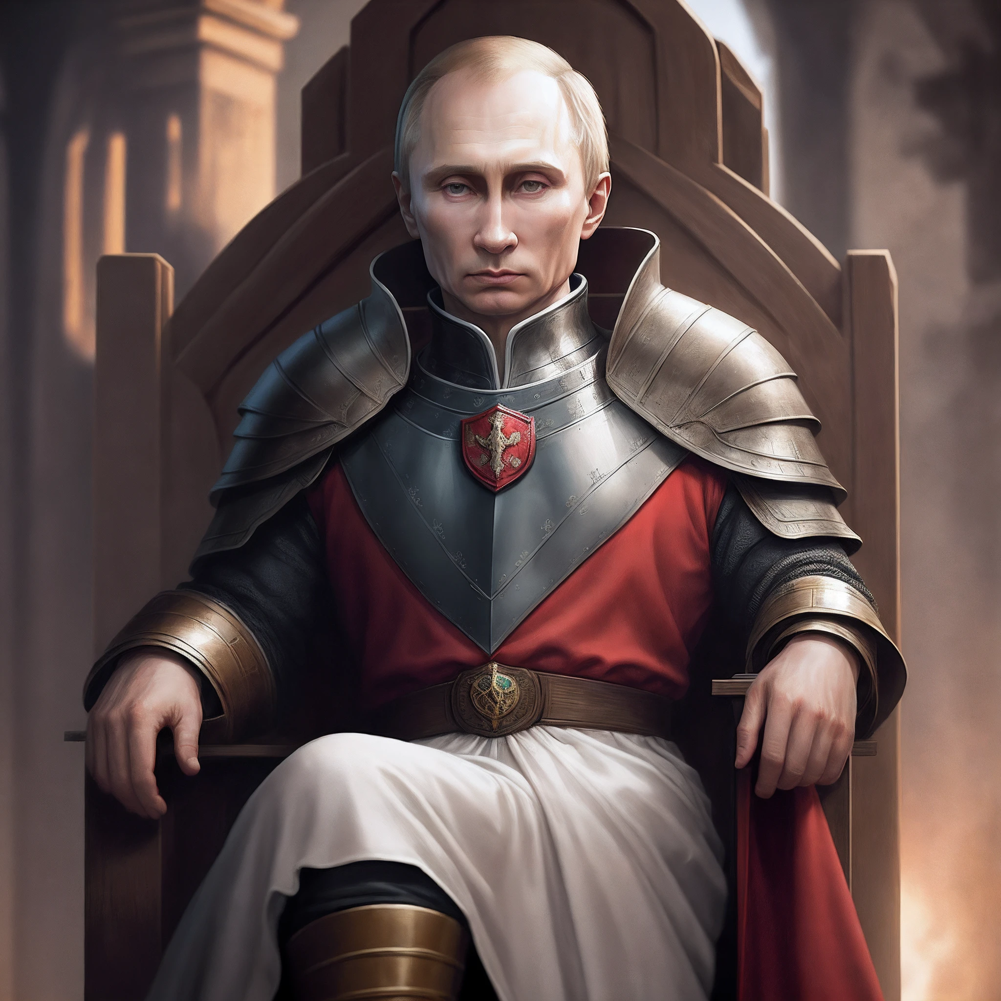 Putin en el trono de hierro de juego de tronos