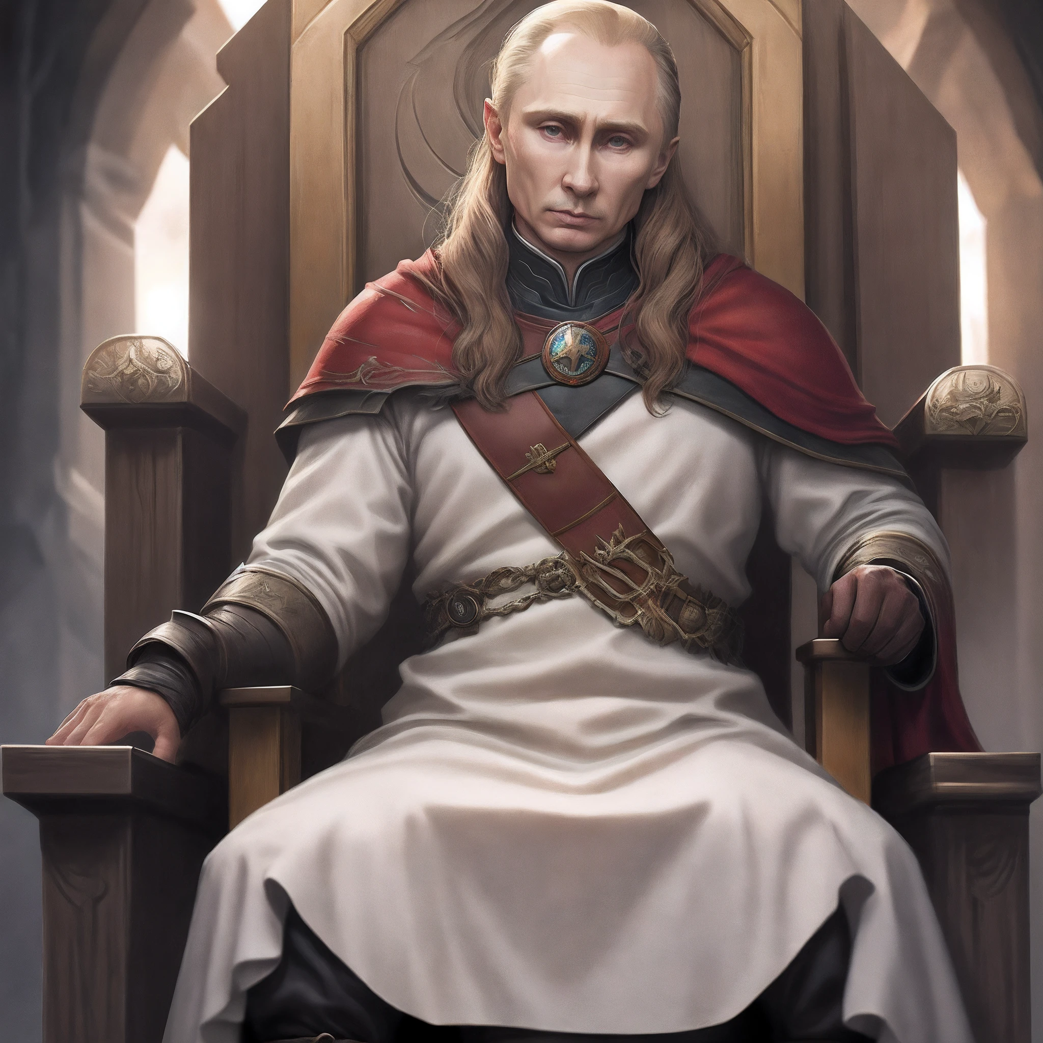 Putin en el trono de hierro de juego de tronos