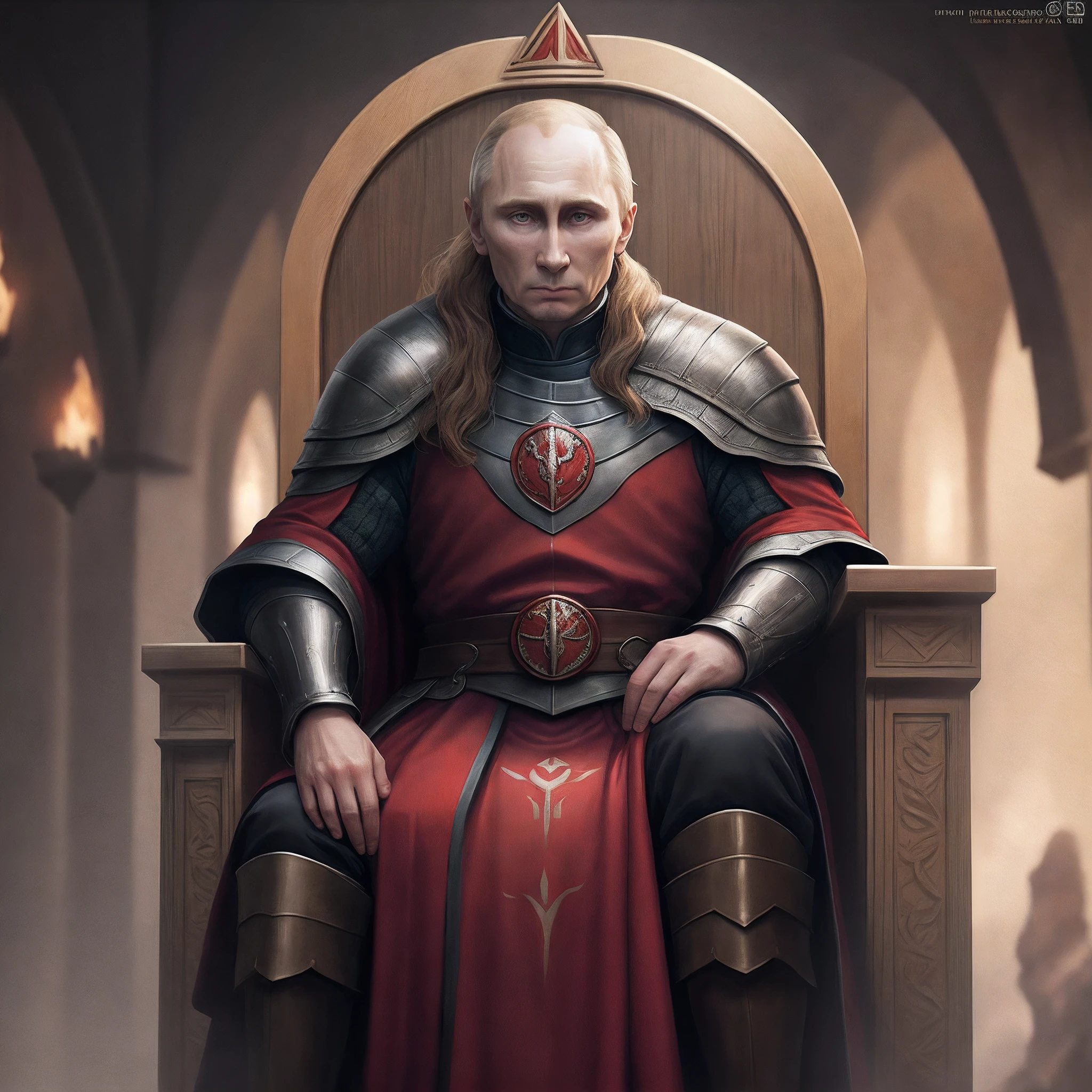 Putin en el trono de hierro de juego de tronos