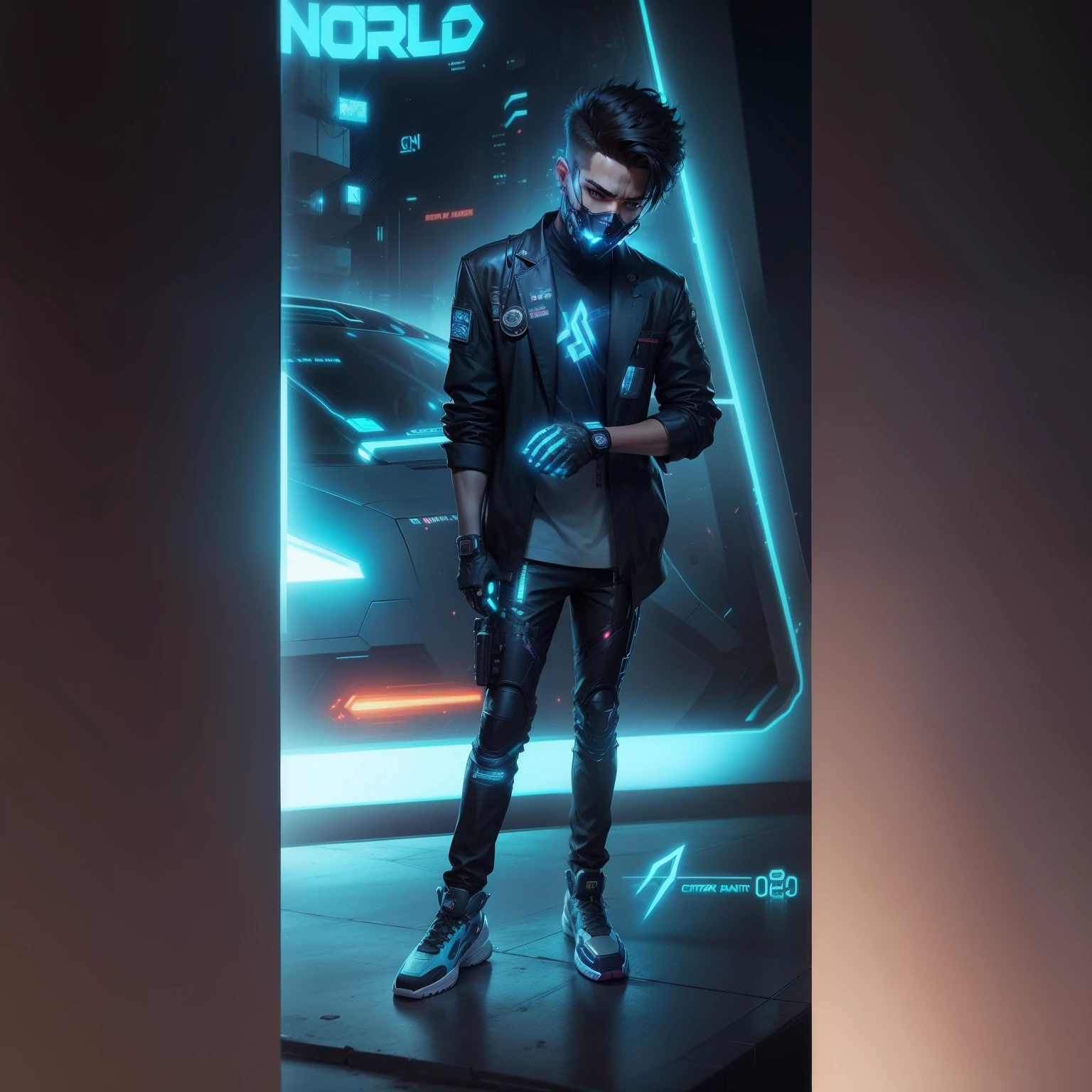 Cyber punk, realistic face, smart boy, realistic, 8k quality,