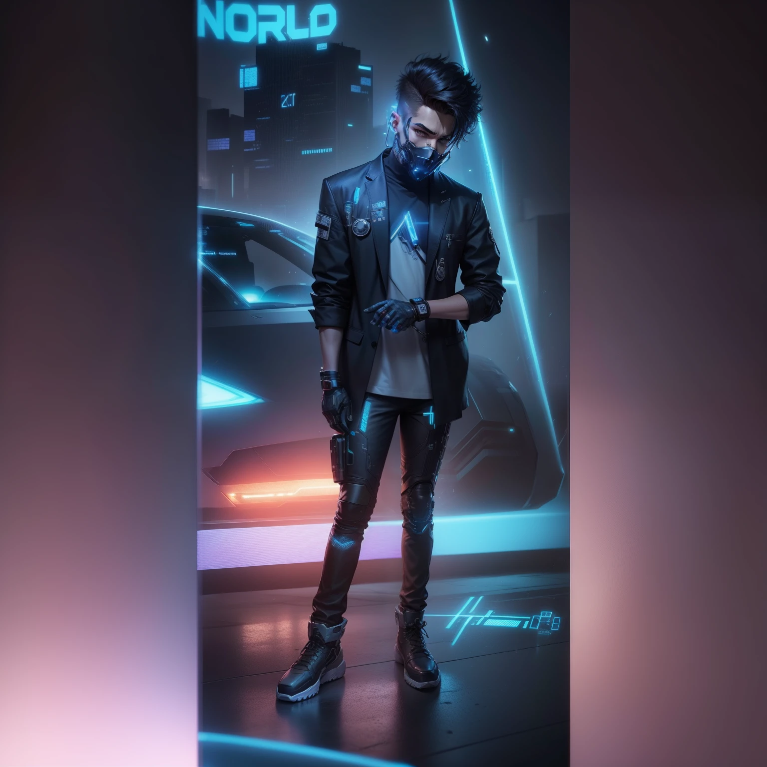 Cyber punk, realistic face, smart boy, realistic, 8k quality,