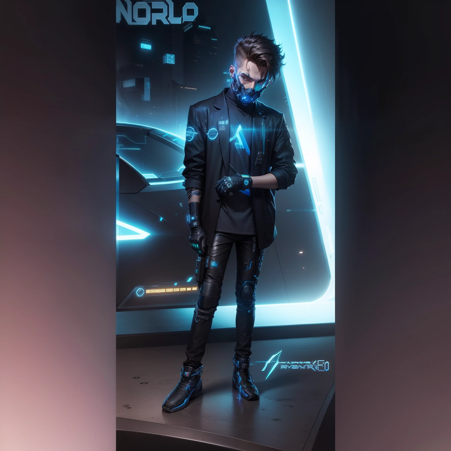 Cyber punk, realistic face, smart boy, realistic, 8k quality, change background,