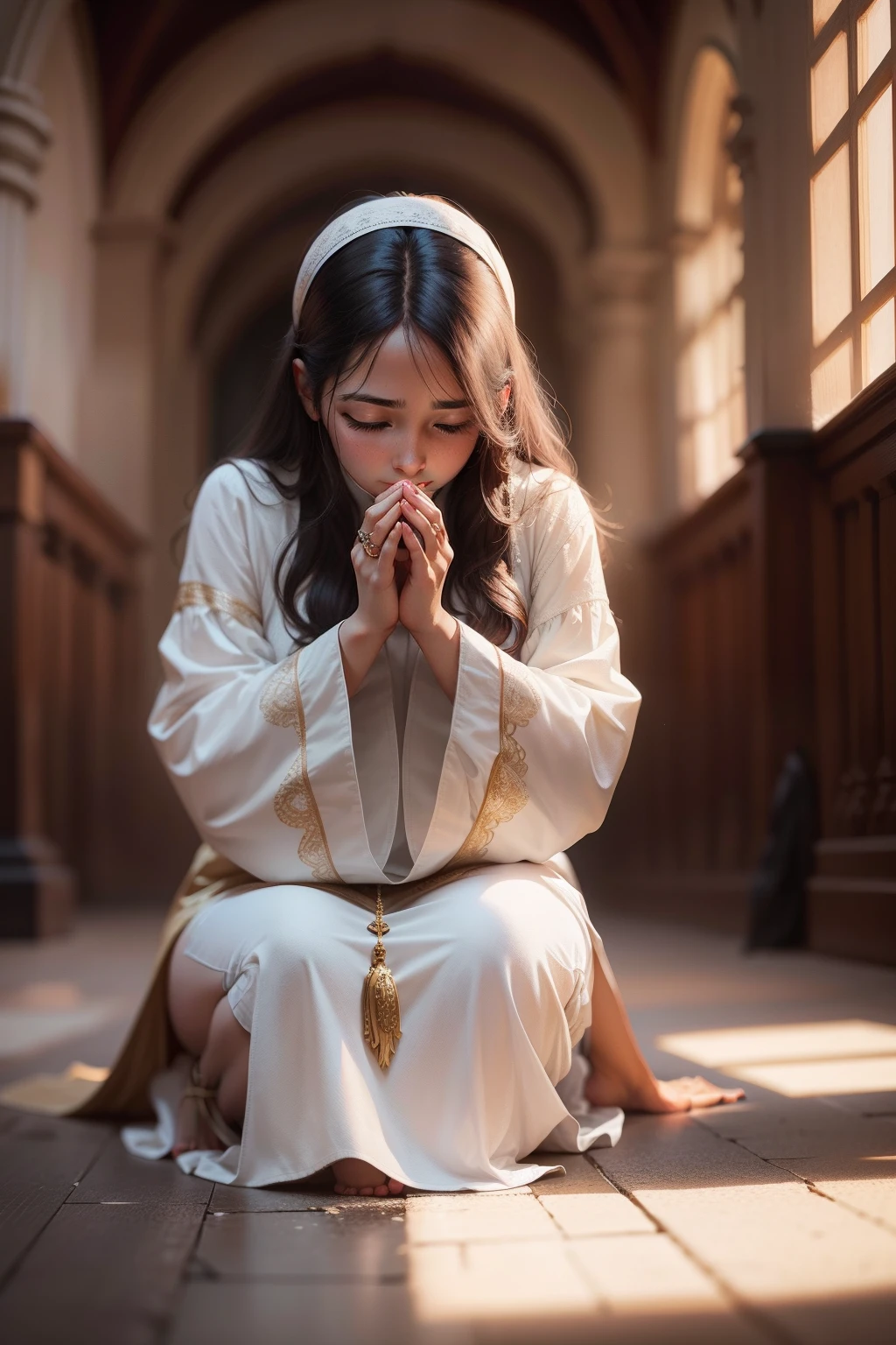 PRAYER. A PERSON PRAYING TO GOD. GOD STRETCHES HIS HAND OVER THE PERSON. RELIST PICTURE FULL HD 4K