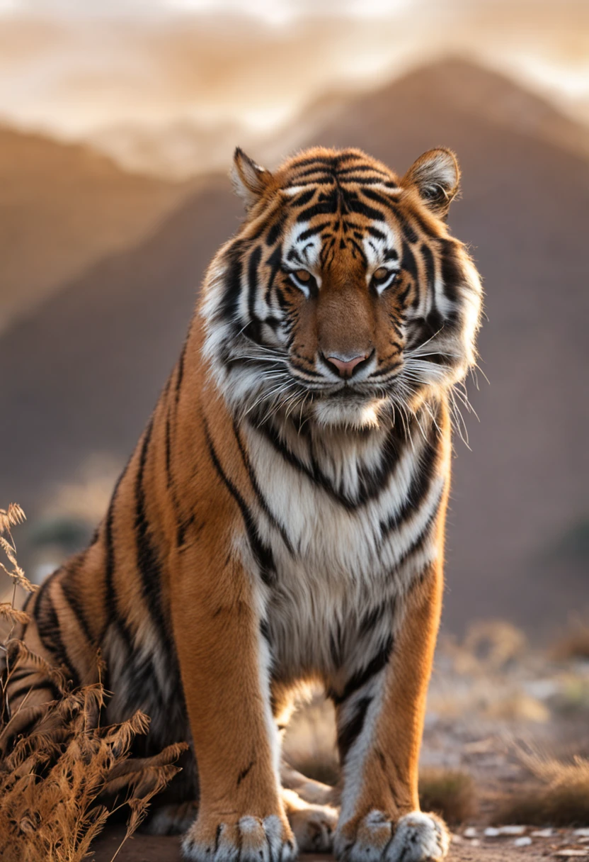 A close-up of a tiger's fur, with intricate details of the individual hairs and subtle variations in color and texture.