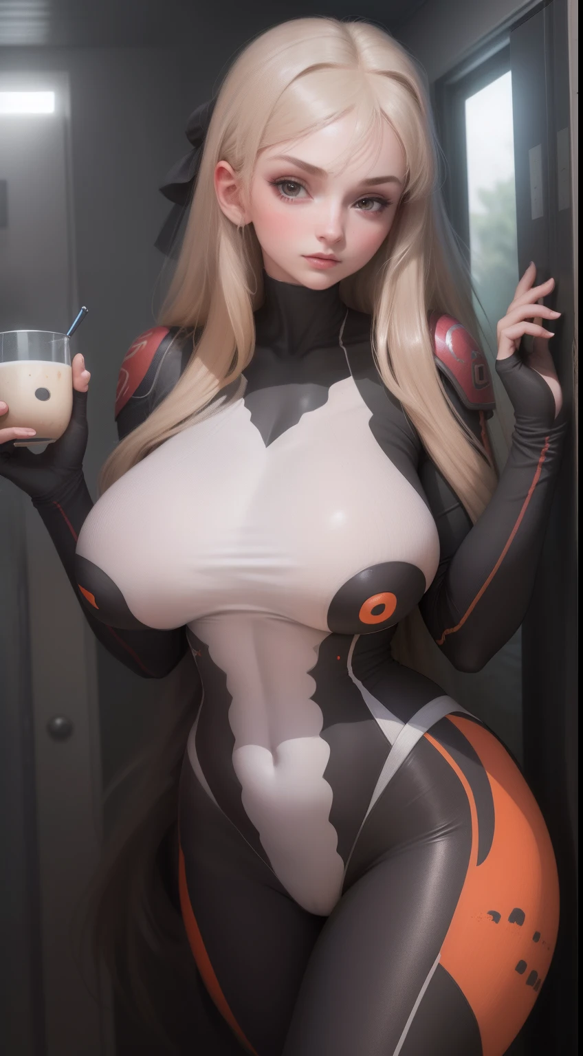 （best qualityer），Ultra-realistic 8K CG is everywhere，full bodyesbian，Huge breasts，A sagging breast，long leges，being thin，tightsuit，drooping chest，Figure-eight milk，Papaya milk，exposing your navel，revealing breasts，