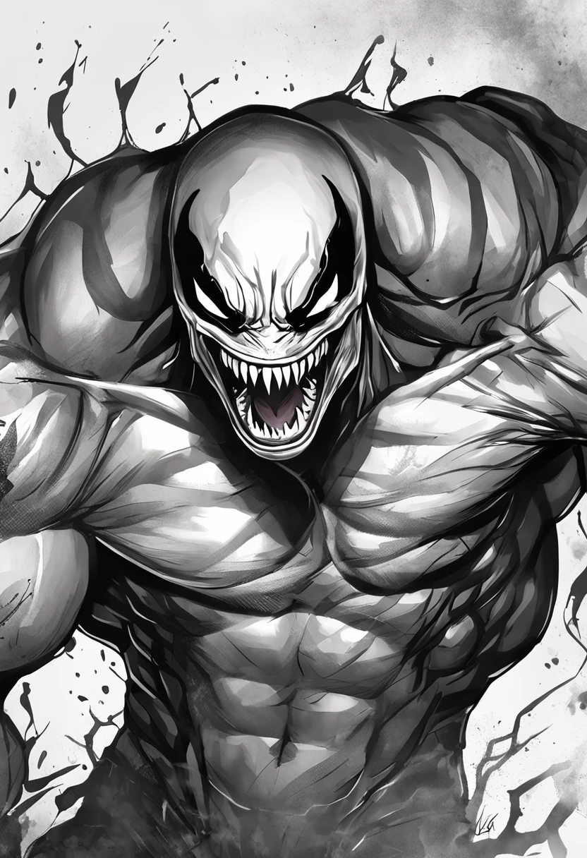 Roaring venom,Marvel Venom,Full body like,combats,Close-up,of a real,Facial features are carefully depicted,Realistic skin texture,Dark style,depth of fields,high light,Real light,Ray traching,oc rendered,Hyper-realistic,best qualtiy,8K,Works of masters,super-fine,Detailed pubic hair,Correct anatomy,sharp focus on eyes,Bokeh,Facial features are carefully depicted
