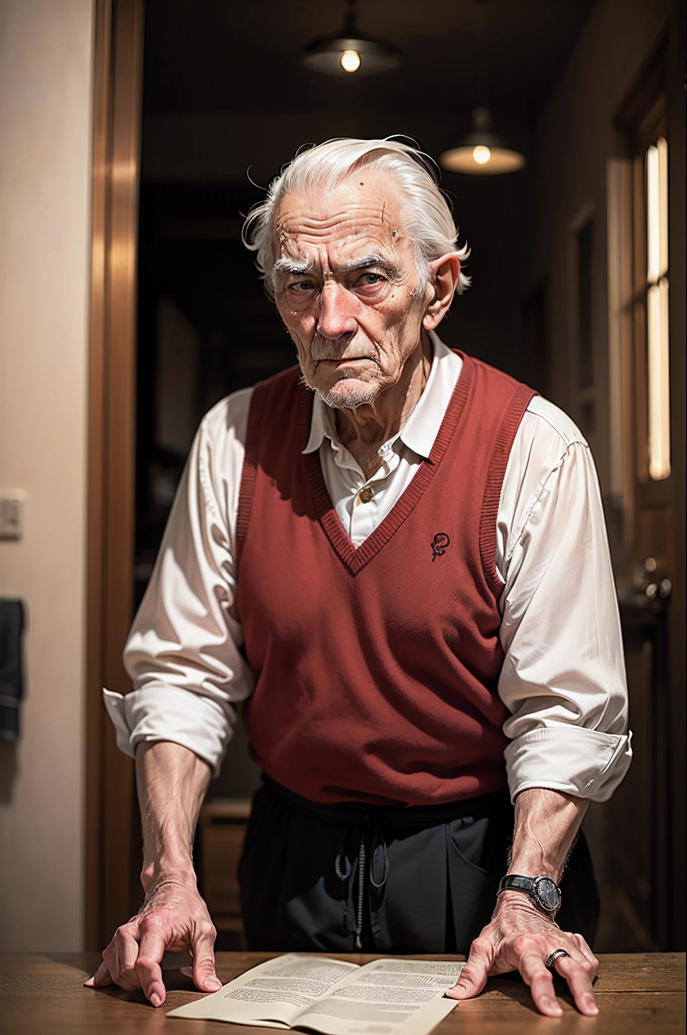 Red old man