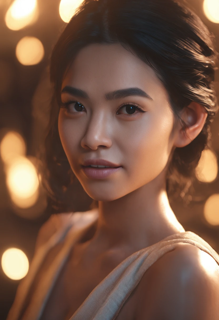 highly detailed, 8k, masterpiece, 1woman, black_wavy_hair, nude, close-up, from_below, ((on_back)), ornate, intricate, dramatic lighting, 4k, detailed_background, caustics, full_body, ((in the style of metart)) half-asian, mixed asian-european, bronze skin ((film grain, soft lens, 35mm, nikon)) half-asian, mixed asian-european, bronze skin,
