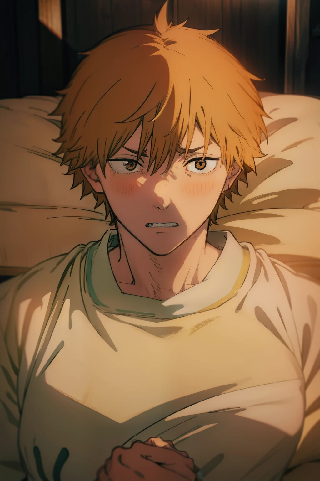 denji em seu quarto triste