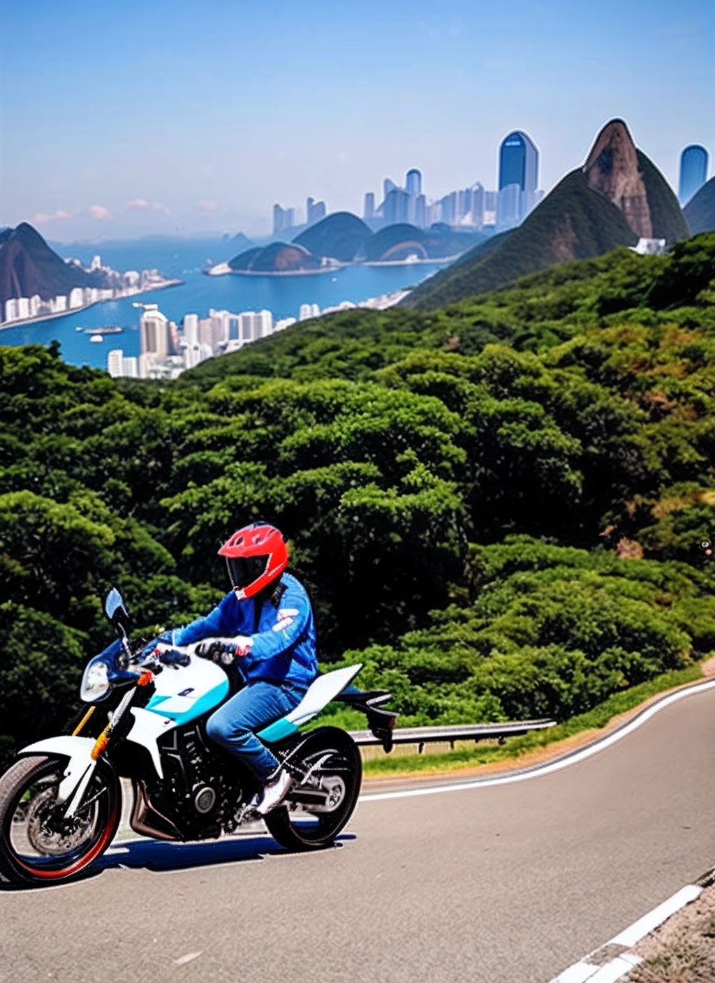 Moto CB 600F ultra realista parada no rio de janeiro