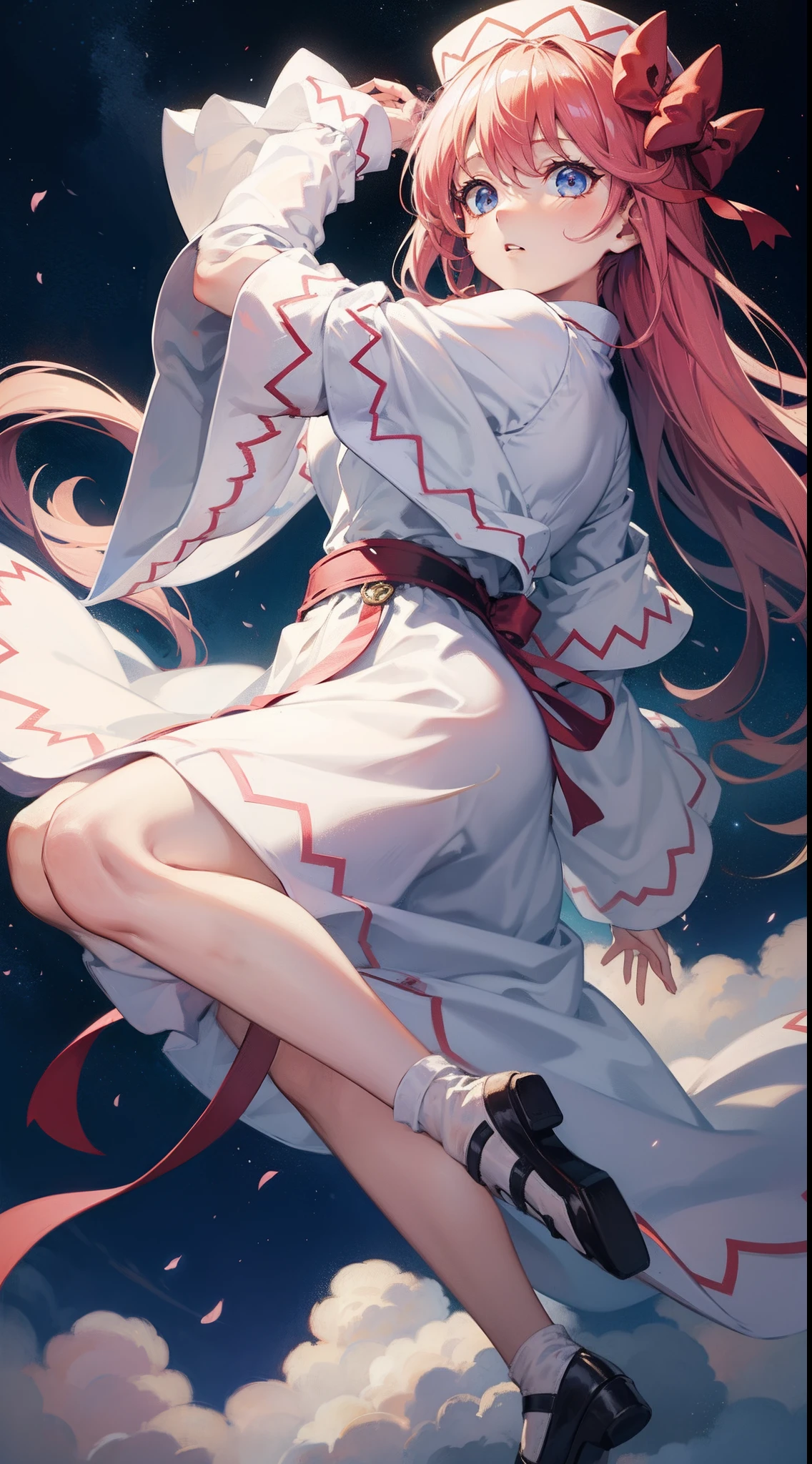lily white,Whole body, sky