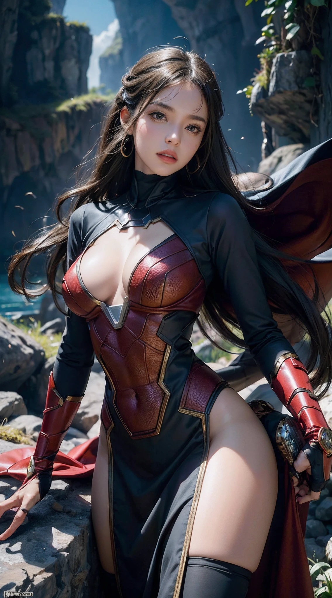 MULHER SEXY, Seios enormes, (Large bush of stuffed animals) Super Heroine outfit ((vestido como Homem-Formiga da Marvel Comics)), In the fortress of solitude, Parece legal, (Ultra realista), (illustartion), (high resolution), (8k), (Very detailed), (best illustration), (best quality), (Ultra Detalhado), (master part), sozinho, (Dinamismo), Dark Studio