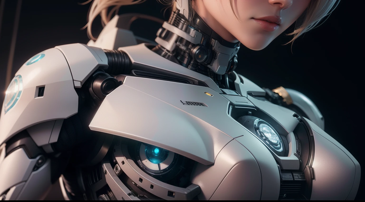 Intelligent bionic robot, hollow body, cyborg robot parts, Electric Wire Cable, micro Chip, studio light, hyper photorealism, highly detailed, intricate details, soft lighting, rim light, octane rendering, unreal engine 5 render, Style Mechanical Public Enemy, 8k, Best Quality, Masterpiece, Low ISO, White Balance，High Key Lighting，Creates a soft, ethereal feel with a shallow depth of field