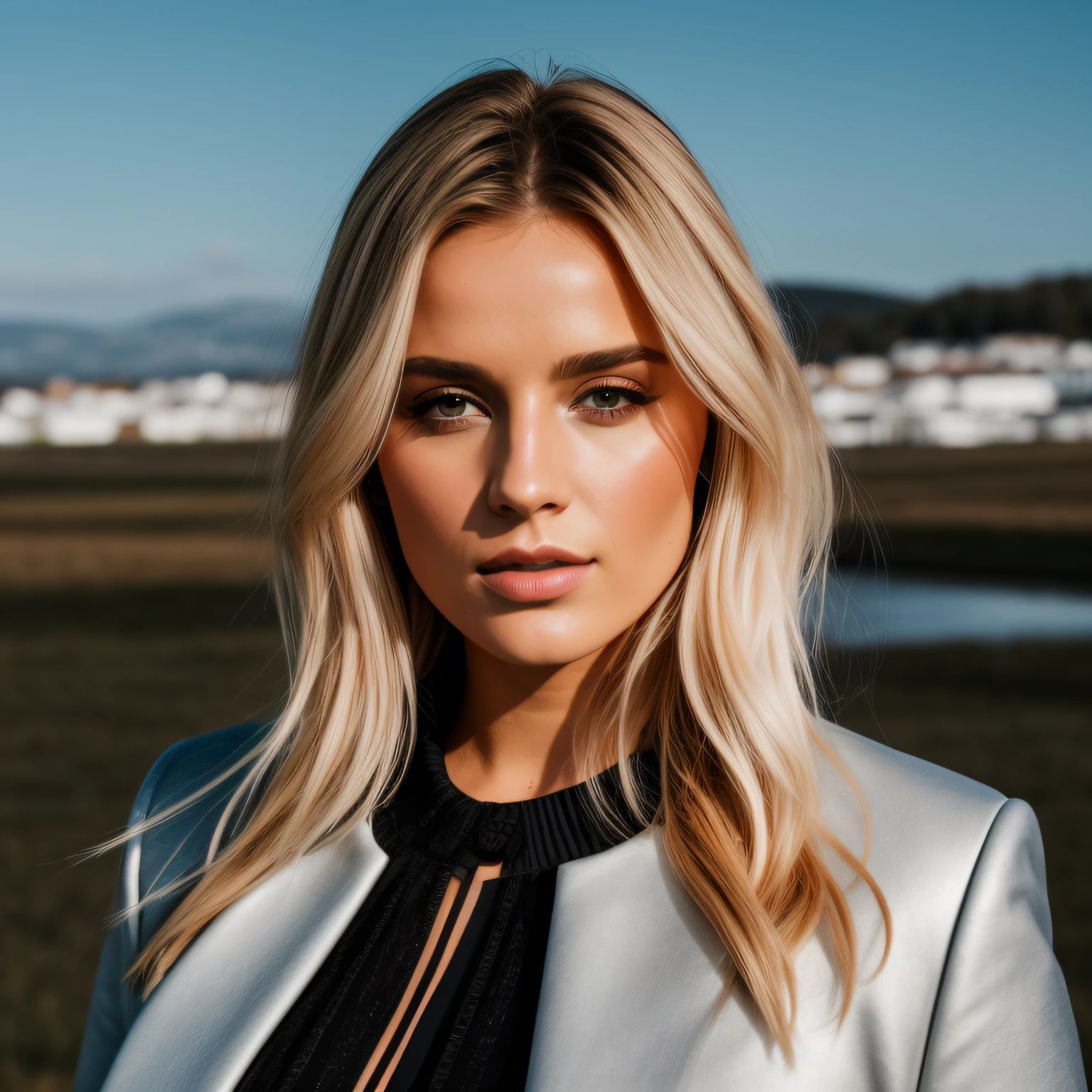 Unser atemberaubendes schwedisches Instagram-Model, immer perfekt gestylt mit blonden Haaren, wird jetzt in einer urbanen Umgebung gezeigt. She wears a fashionable outfit, that emphasizes their beauty. In diesem Bild ist sie inmitten einer lebendigen Stadtlandschaft, die ihre Eleganz und Anmut noch mehr hervorhebt. Das Bild sollte fotorealistisch sein, to capture every detail of their skin texture and distinctive features in high resolution. We would like to, dass dieses Bild ein Meisterwerk des Realismus ist, mit sattem Kontrast und lebendigen Farben. Es sollte den aktuellen digitalen Kunsttrend auf Artstation widerspiegeln und in beeindruckendem 8k HD High Definition detailliert realistisch sein. The quality must be ultra-high, um jeden Aspekt des Models und der Umgebung in voller Pracht darzustellen. Verwende Fotografie-Techniken wie bei Lee Jeffries' Nikon D850 Film, mit einem f/1,6 Lens for dramatic light and rich colors. Die Textur des Models und der Umgebung sollte ultrarealistisch sein, und die gesamte Szene sollte einen cineastischen Effekt haben, um das Bild in den sozialen Medien und auf Artstation zum Trendsetter zu machen.