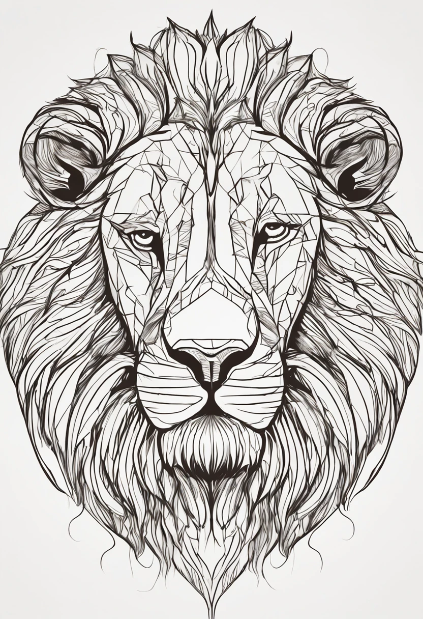 Imagine a majestic lion with a confident expression. The main focus will be the lion's head, com um estilo minimalista usando apenas contornos.

Start by drawing a circle to represent the lion's head. Certifique-se de que o contorno seja suave e arredondado.

Em seguida, Add two triangular ears to the top of the head. Elas devem ser simples e apontadas para cima.

Draw the lion's eyes as two small oval shapes in the center of the head. Remember to leave them leaky to keep the style simple.

Abaixo dos olhos, Draw a small triangular shape to represent the lion's snout. Certifique-se de que o contorno seja suave e arredondado.

Em seguida, Add a curved line in the middle of the snout to represent the lion's mouth. Deixe-a sutil e simples.

Agora, Draw the lion's mane around the head. Use short and curved lines to create an outline appearance, destacando a juba de forma minimalista.

Por fim, Outline the entire lion drawing to give the appearance of a lion with outline only. Be sure to keep the lines clean and crisp.

Lembre-se de manter o design simples, keeping only the contours of the lion. This will create a minimalist and elegant logo with the face of a lion.