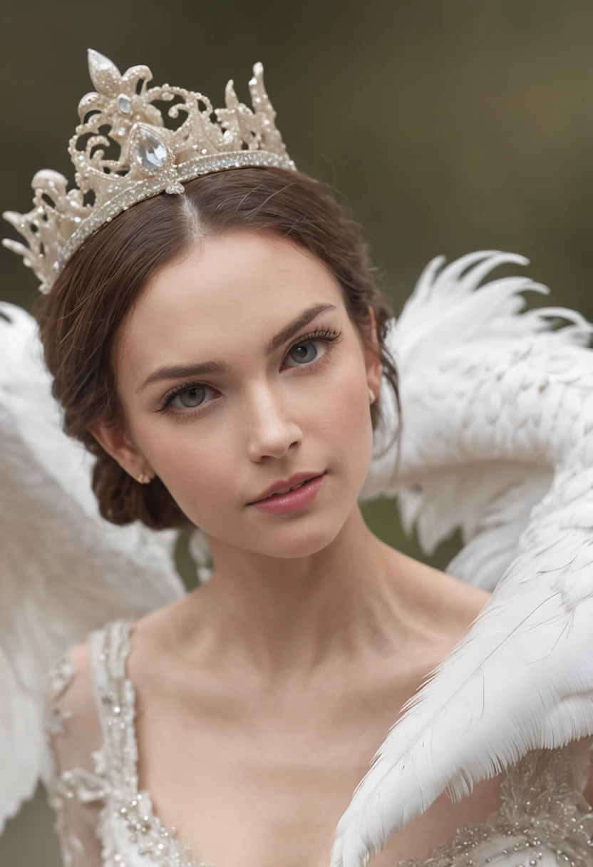 arte de fantasia,  corpo inteiro ,8K resolution, extremamente bonito,  deusa , cisne, espada, corpo inteiro, Princesa do cisne Beleza indiana