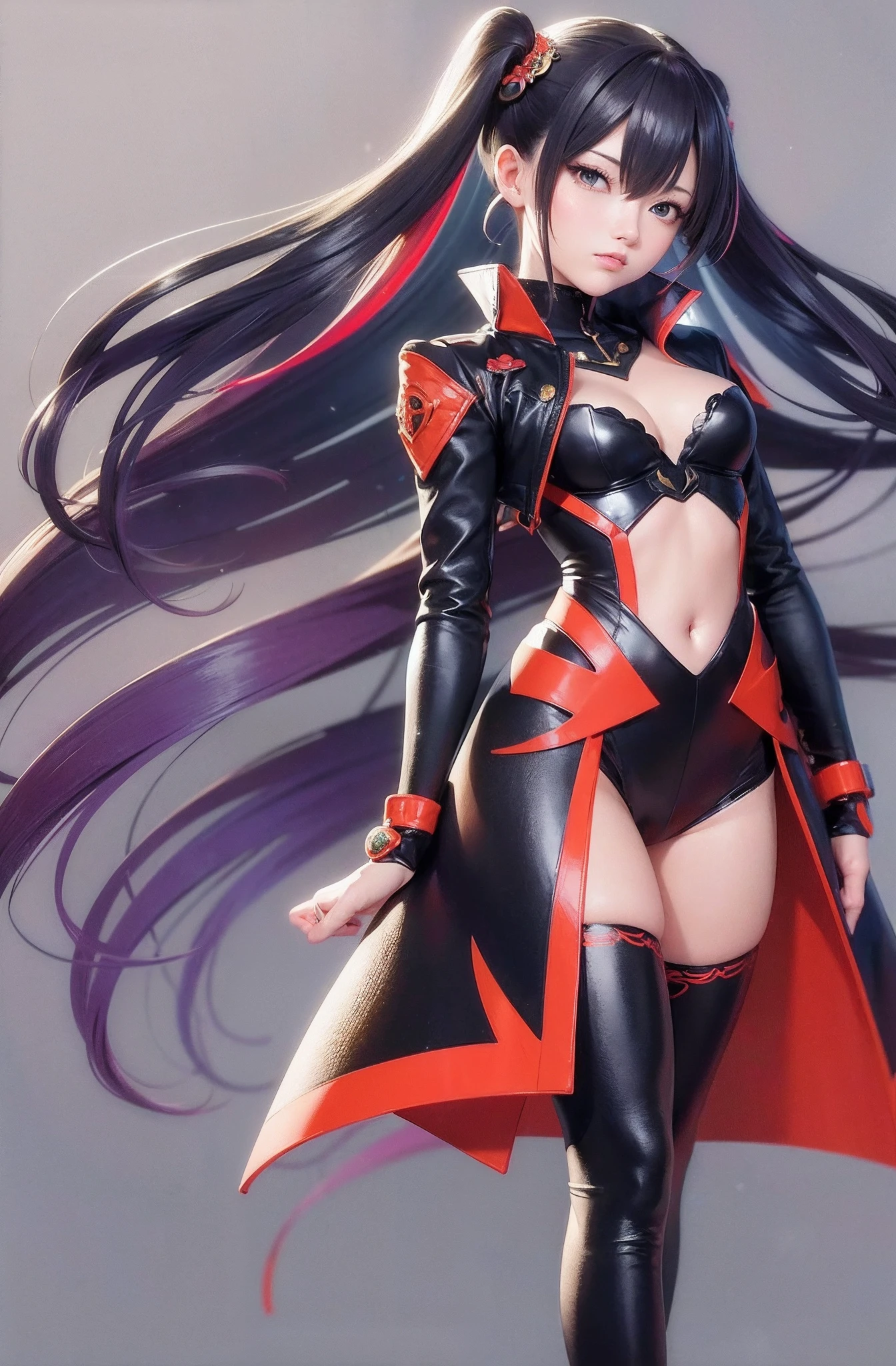 A masterpiece anime illustration themed on an attractive anime character. An anime-style still image featuring bright, flat colors and crisp outlines. A full-body portrait of an attractive girl character painted in powerful, pop colors. Including intricately-detailed clothing and accessories. Rendered at the resolution of a digital art masterpiece. --auto --s2