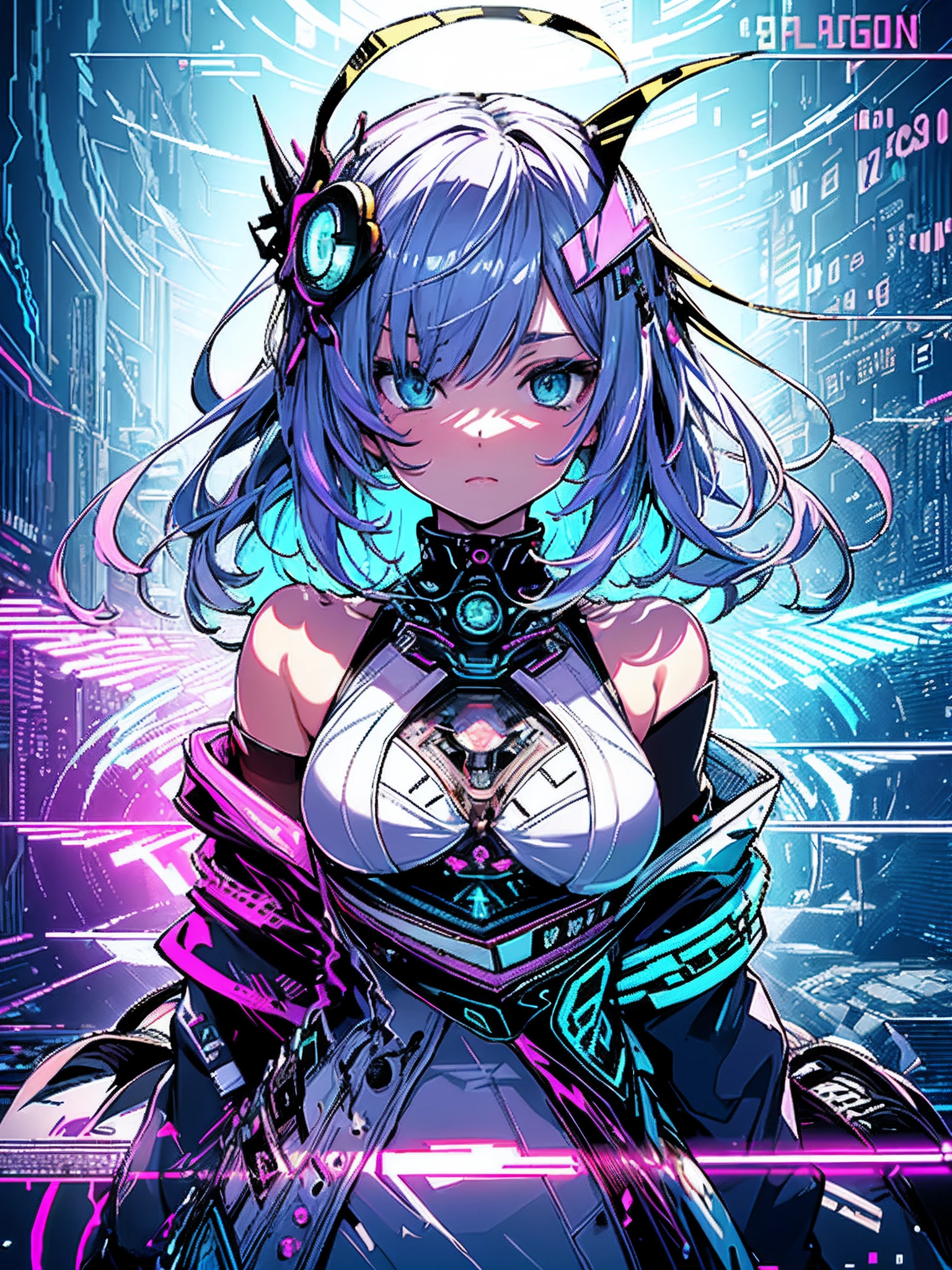 (masterpiece、top-quality、top-quality、Official art、beautifly、Aesthetic:1.2、(1girl in:1.3)、glitch art、(digital distortion)、pixelated fragments、data corruption、Colorful Noise、Visual confusion、modern aesthetic、Runaway light and electricity、Atmospheric swimwear、steam、fumo、A vortex of chaos and madness
